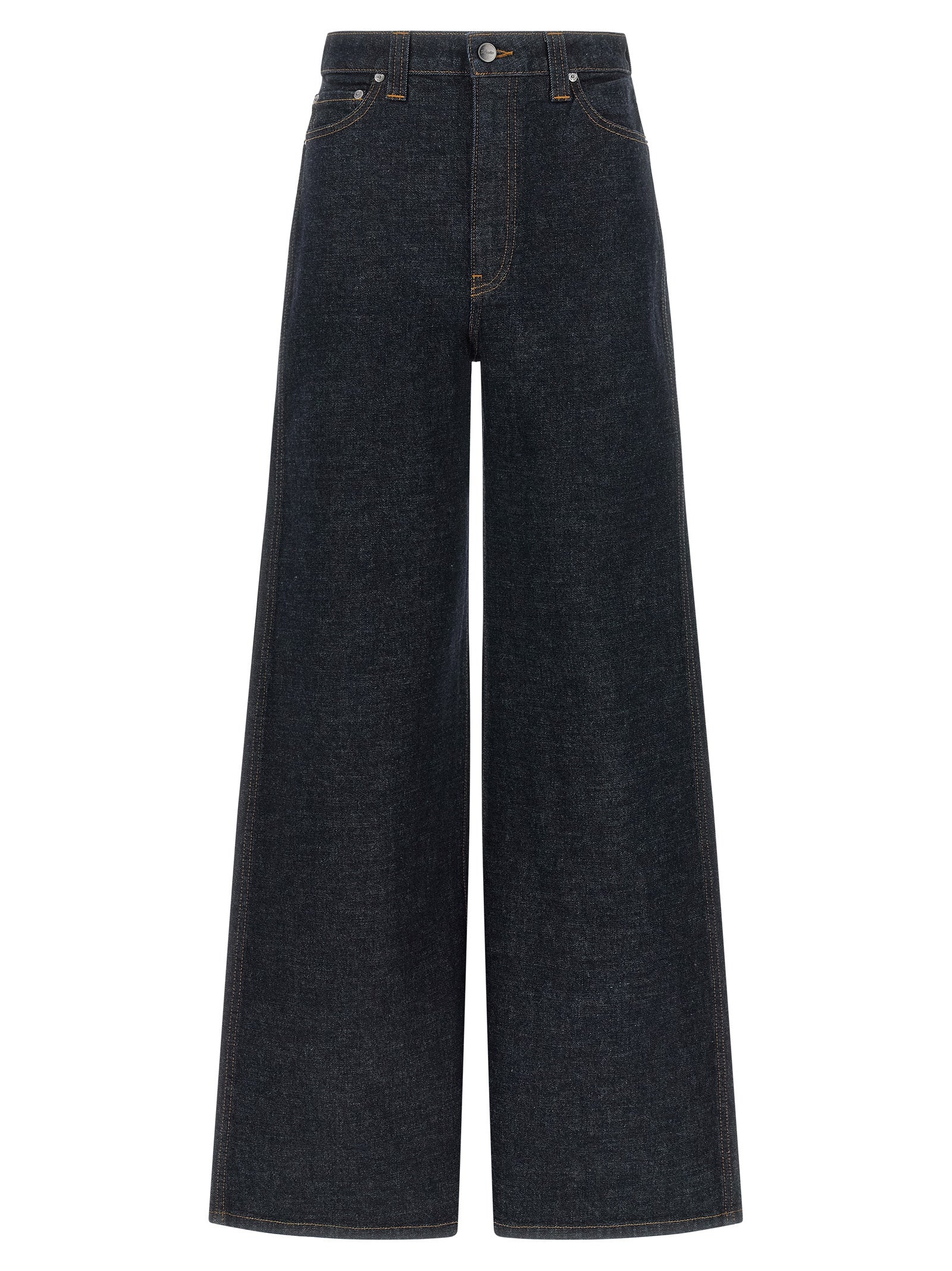 Blue Cotton Flared Jeans