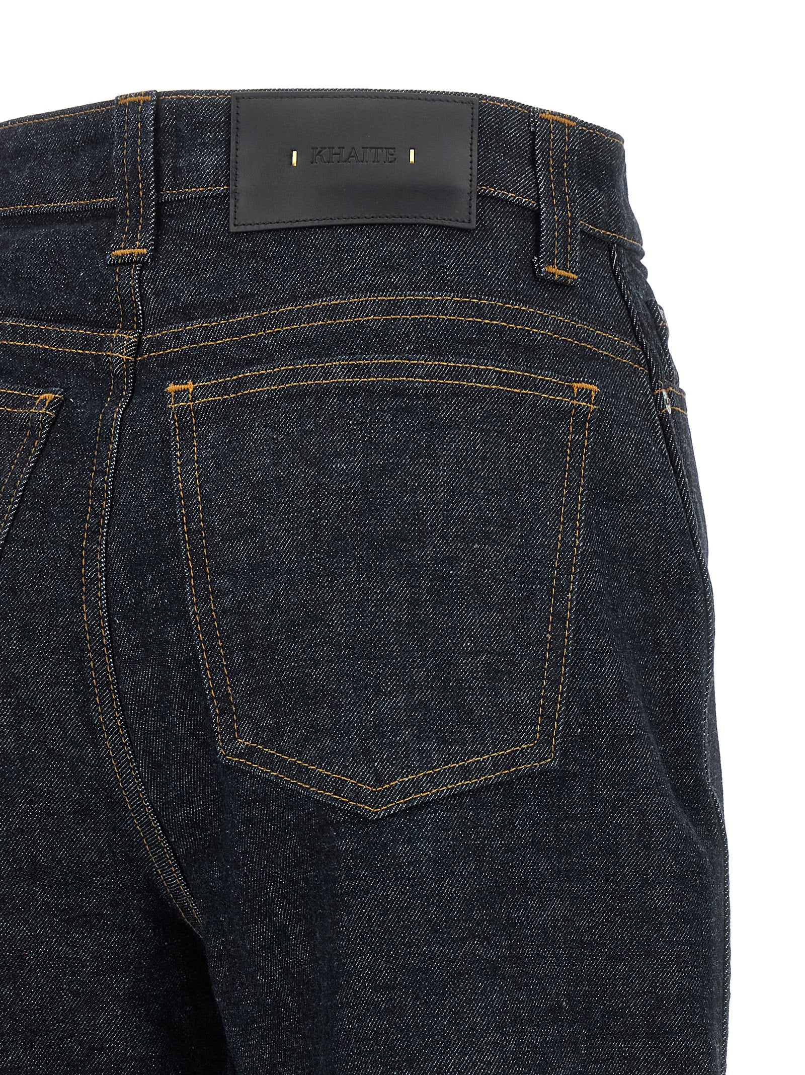 Blue Cotton Flared Jeans