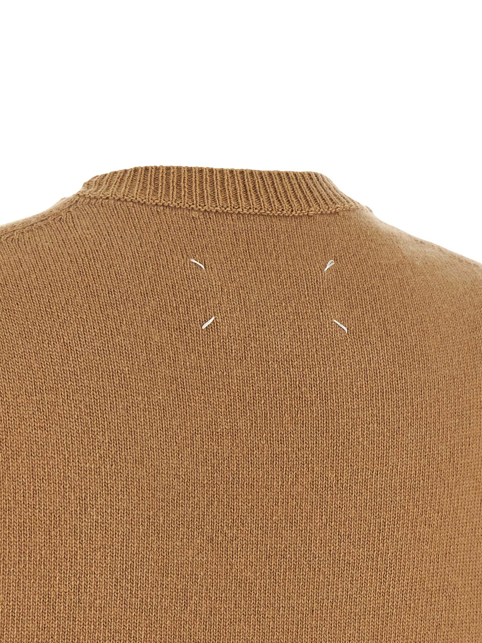 Beige Virgin Wool Sleeveless Jacket