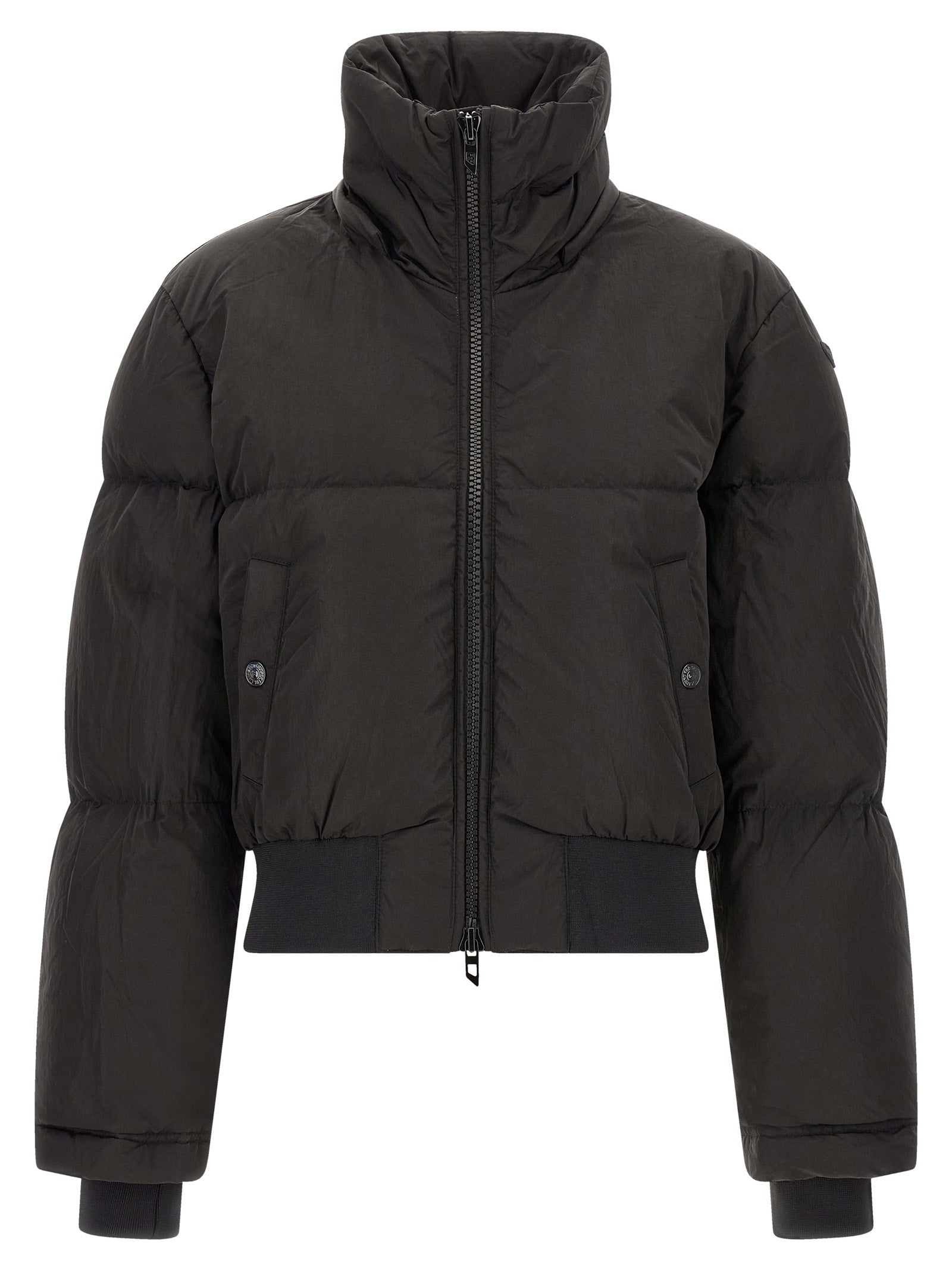 Black Polyamide Full-Length Jacket