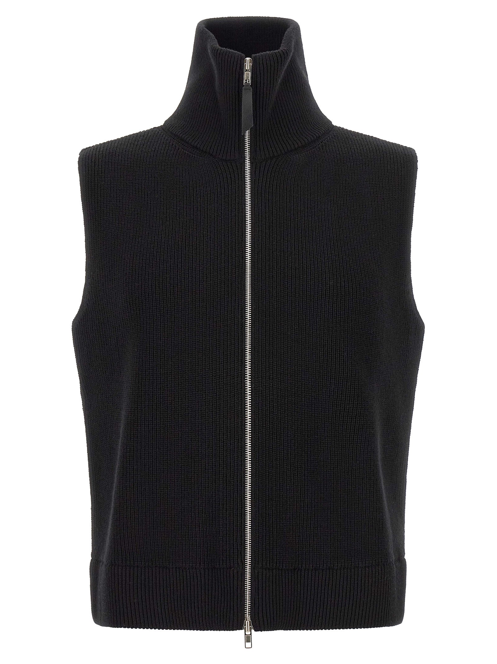 Black Wool Sleeveles Sweater