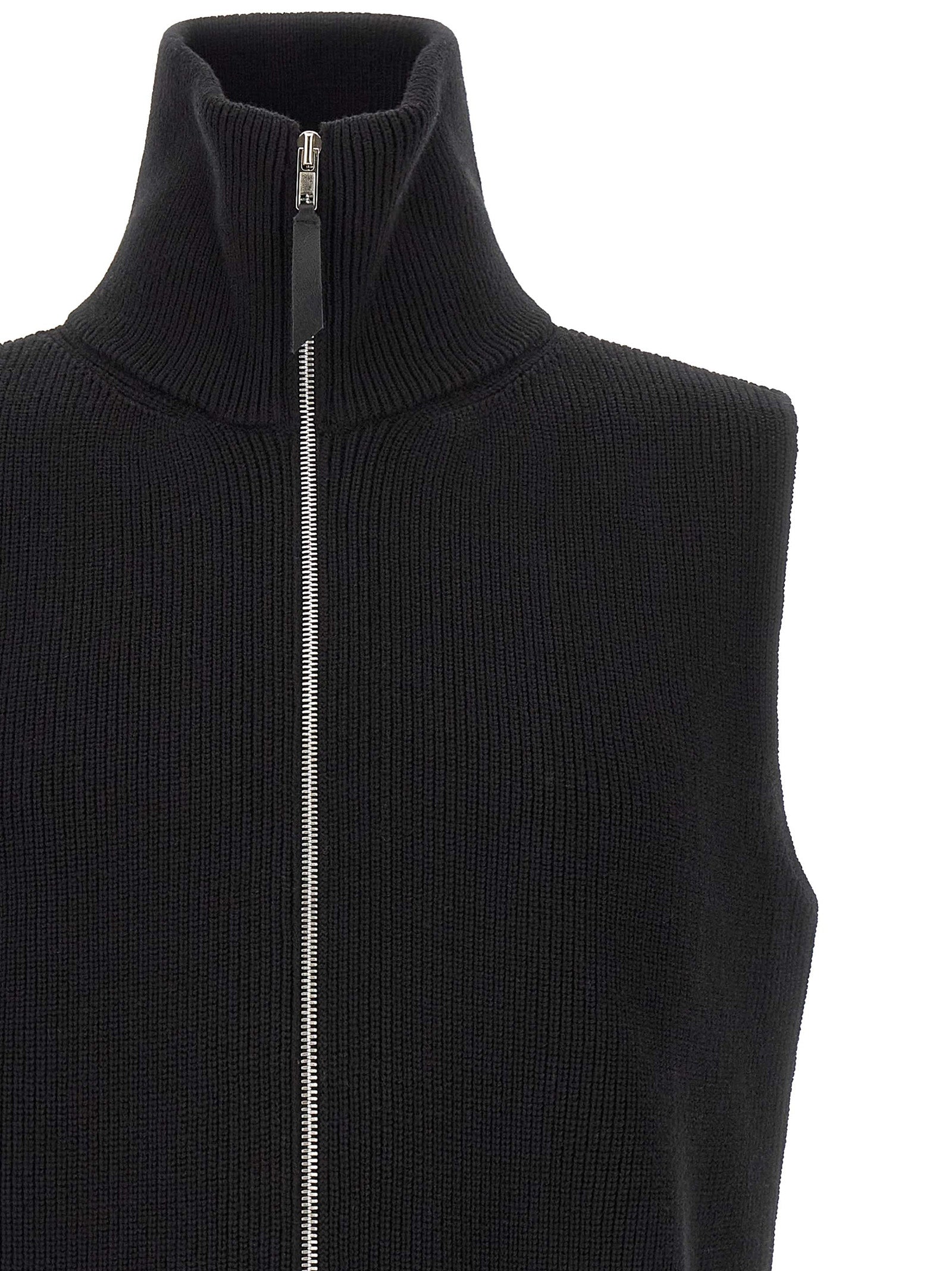 Black Wool Sleeveles Sweater
