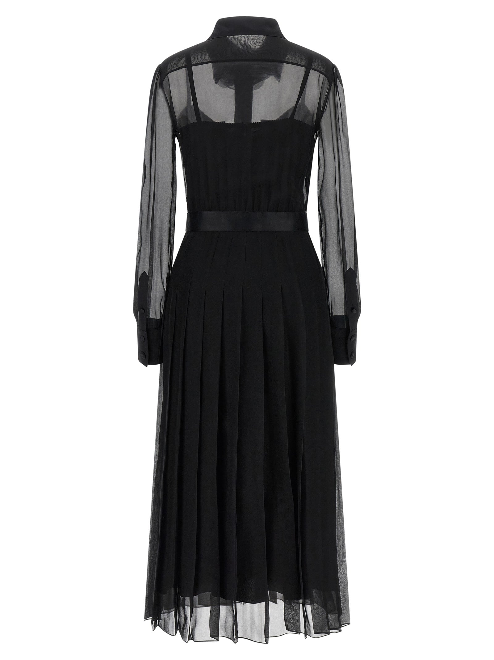 Black Silk Midi Dress