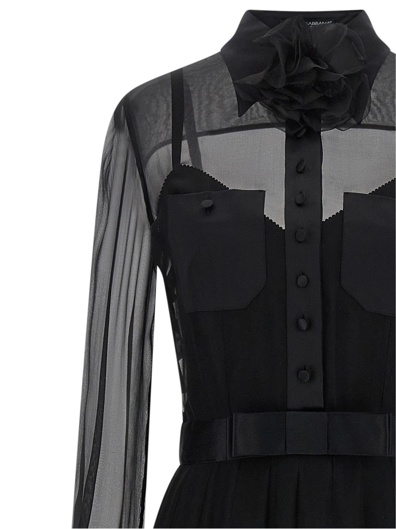 Black Silk Midi Dress