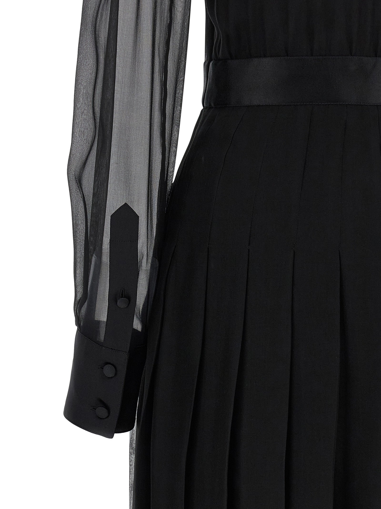 Black Silk Midi Dress