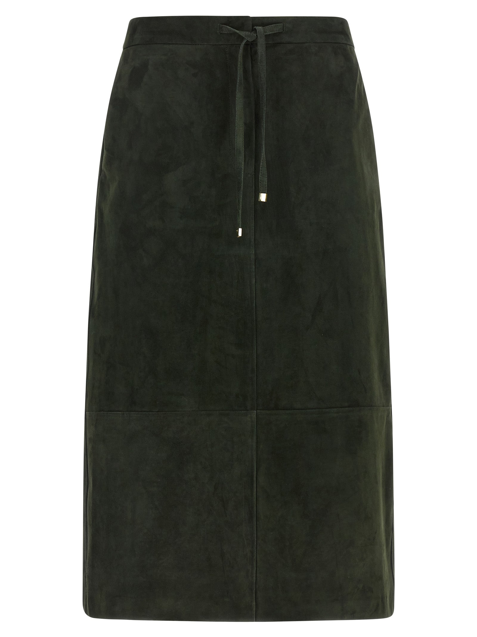 Bicolor Lamb Leather Midi Skirt