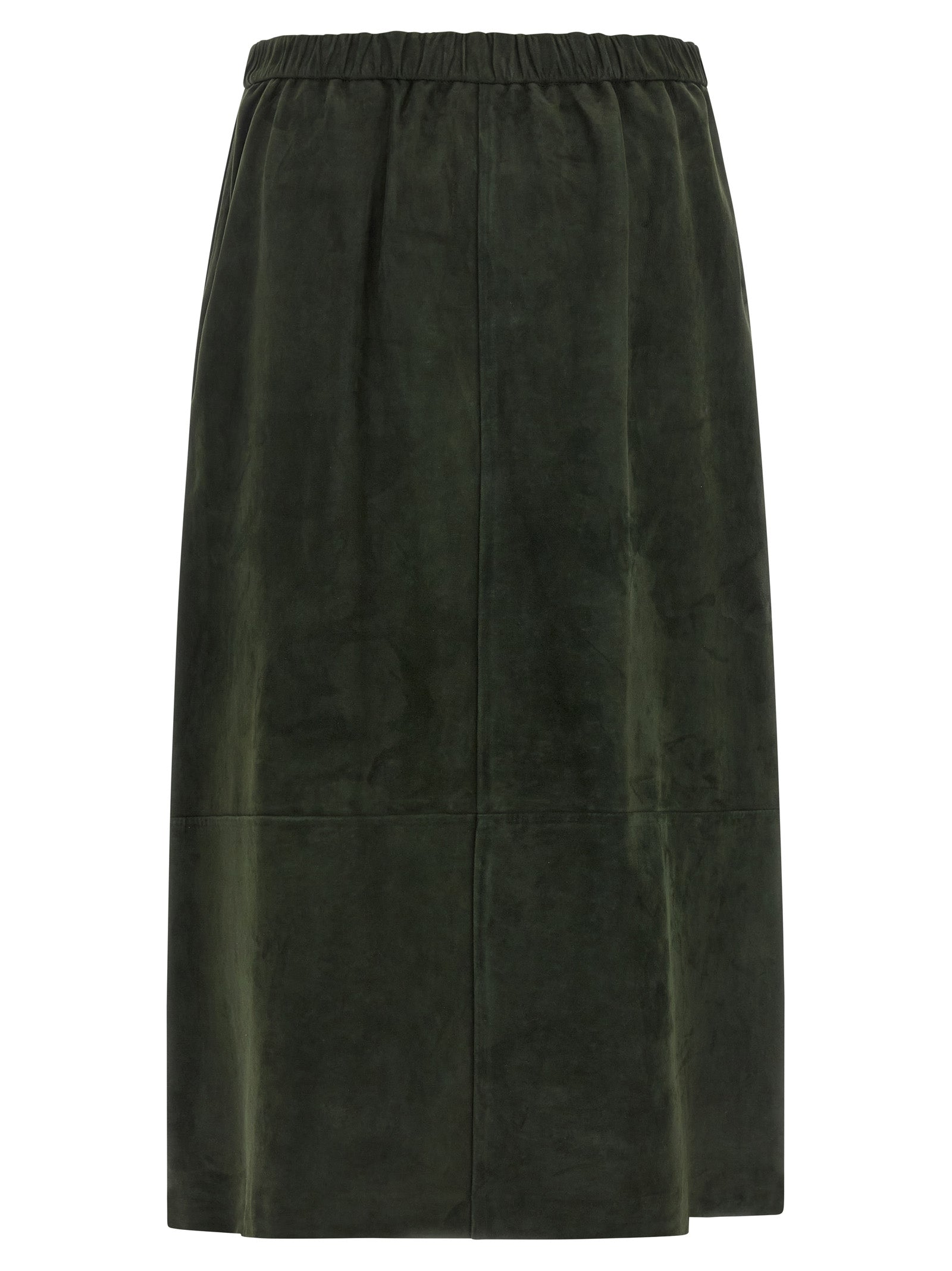 Bicolor Lamb Leather Midi Skirt