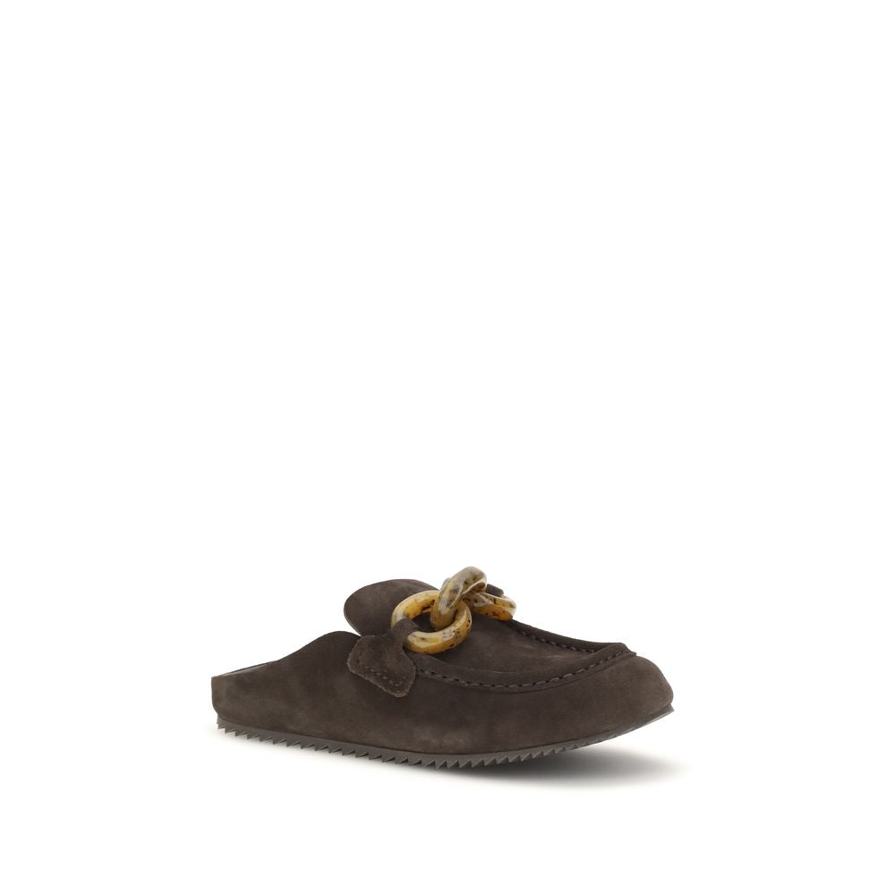 Brown Calf Leather Bos Taurus Mules