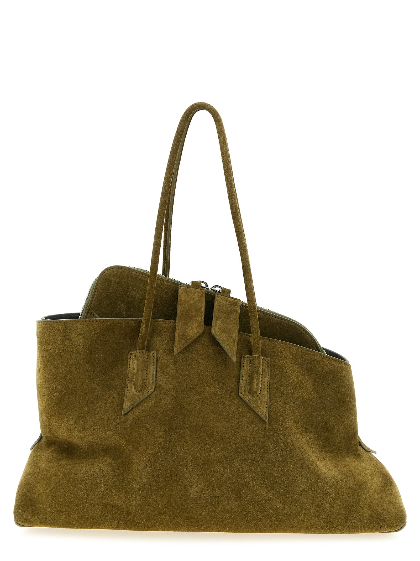 Bicolor Bovine Leather Shoulder Bag