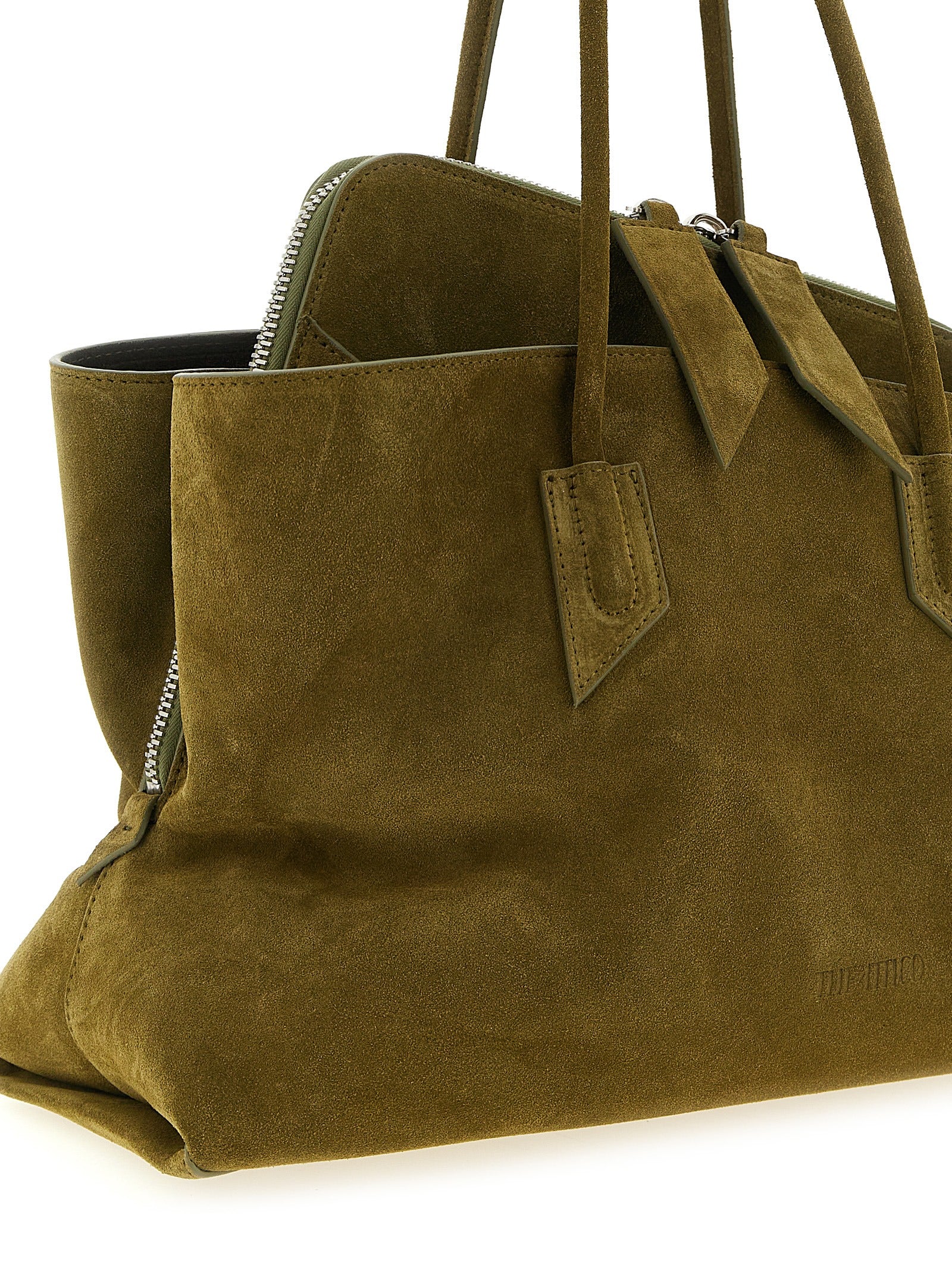 Bicolor Bovine Leather Shoulder Bag