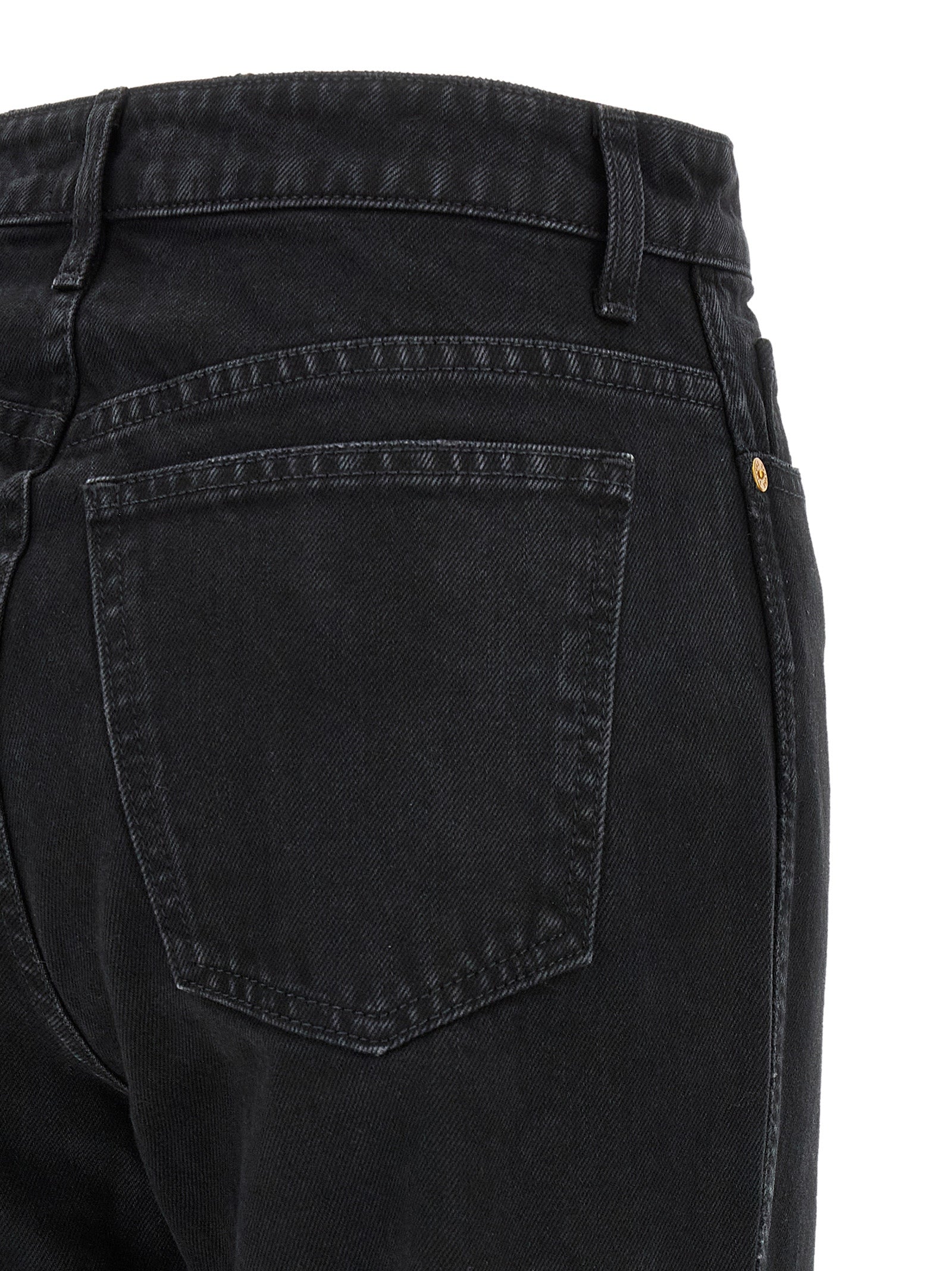 Black Cotton Flared Jeans