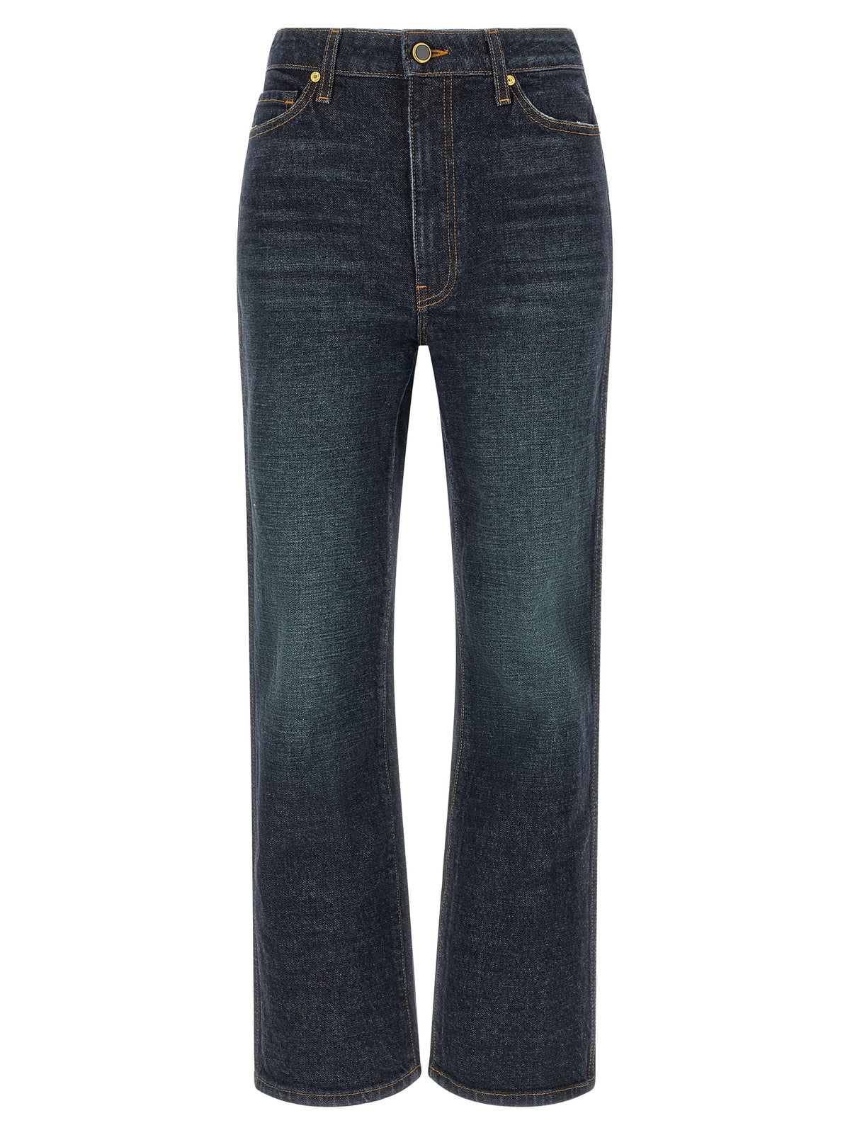 Blue Cotton Flared Jeans