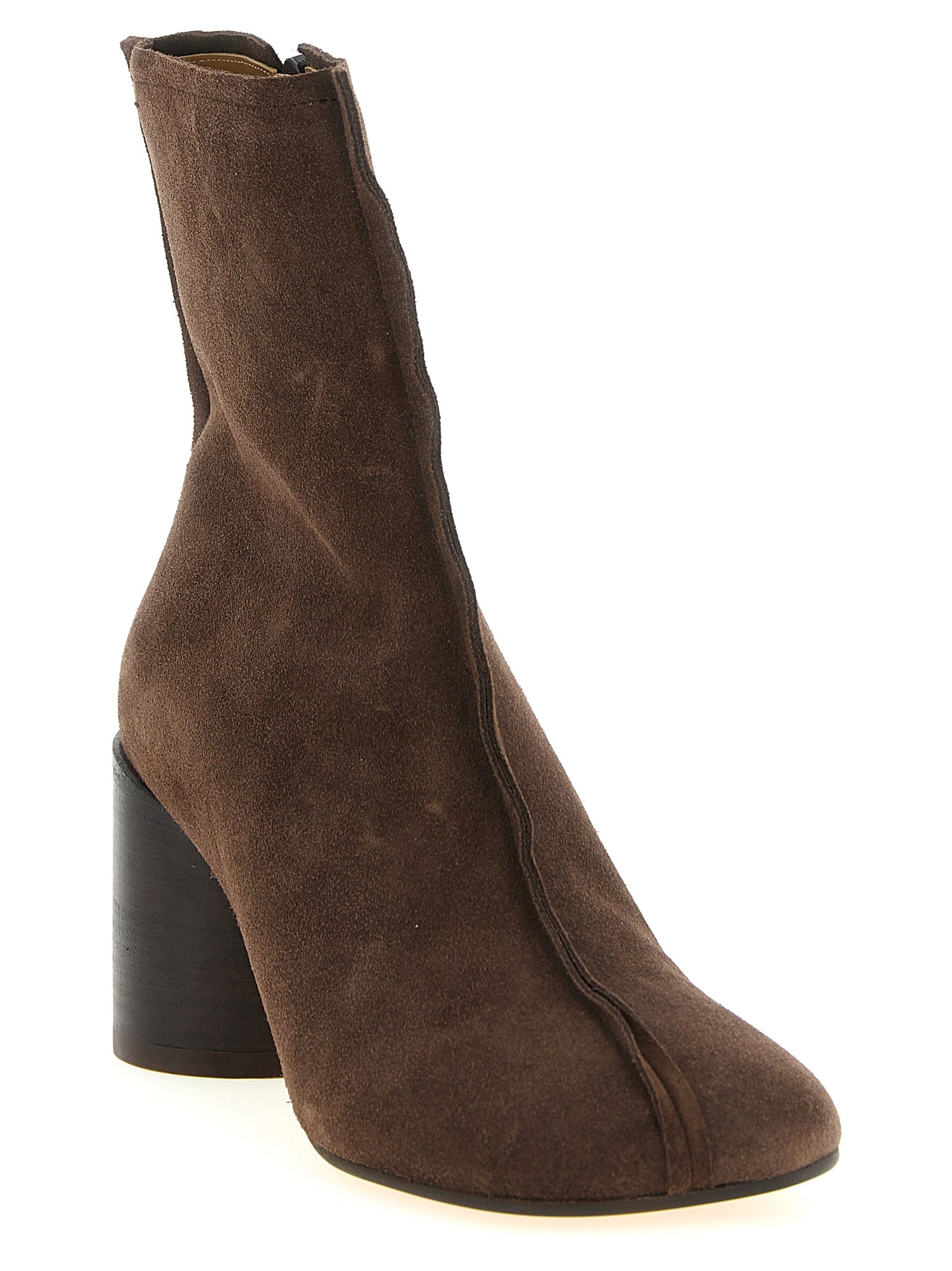 Brown Cowhide Ankle Boots