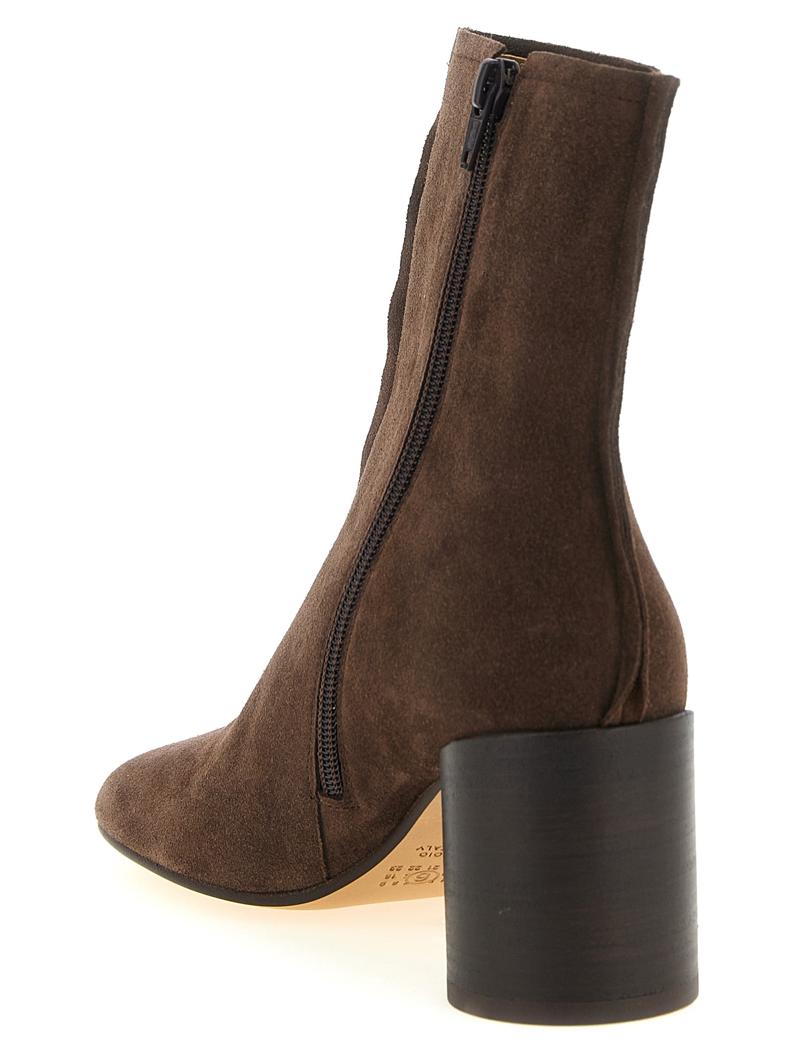 Brown Cowhide Ankle Boots