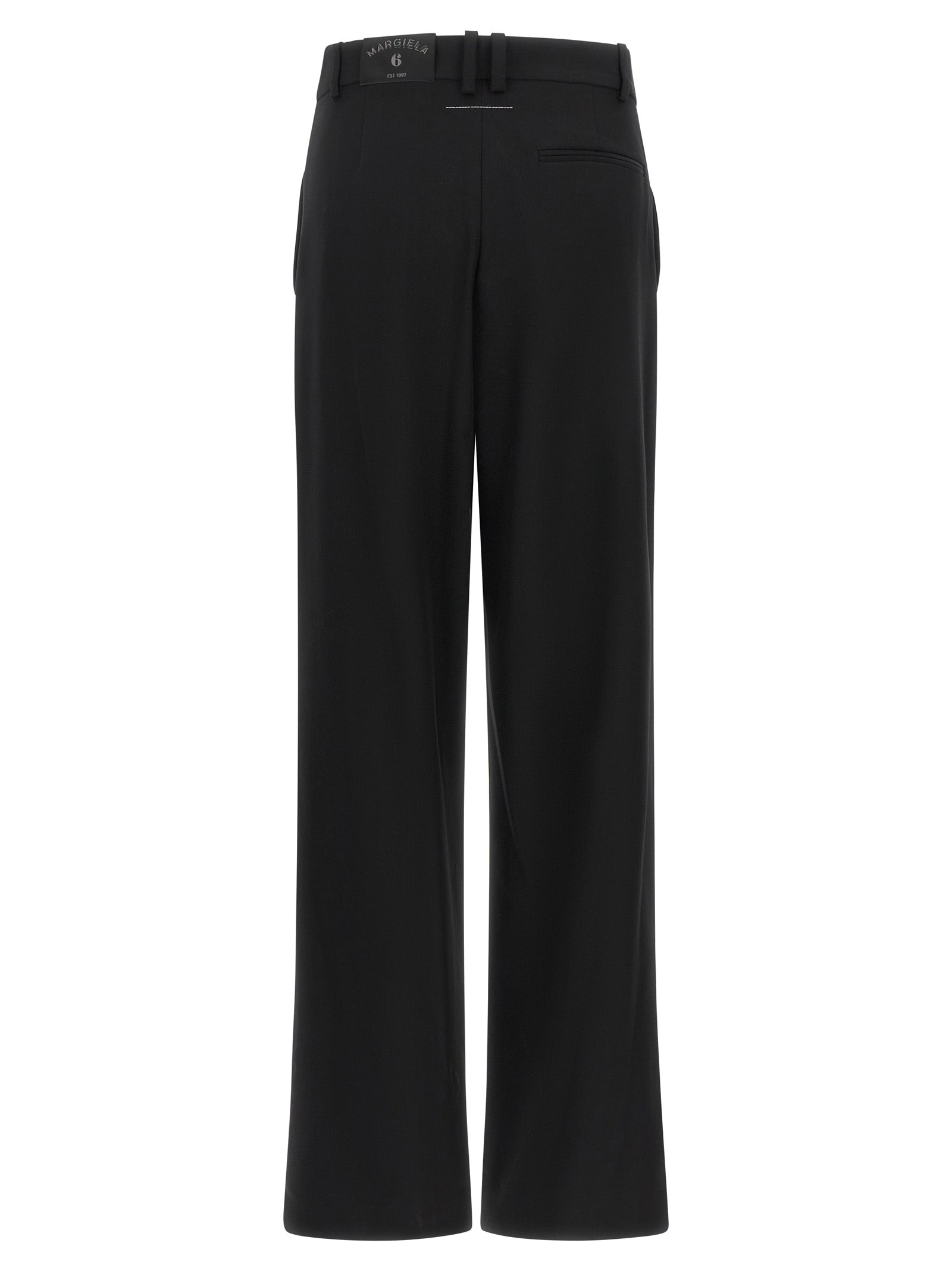 Black Polyester Casual Pants