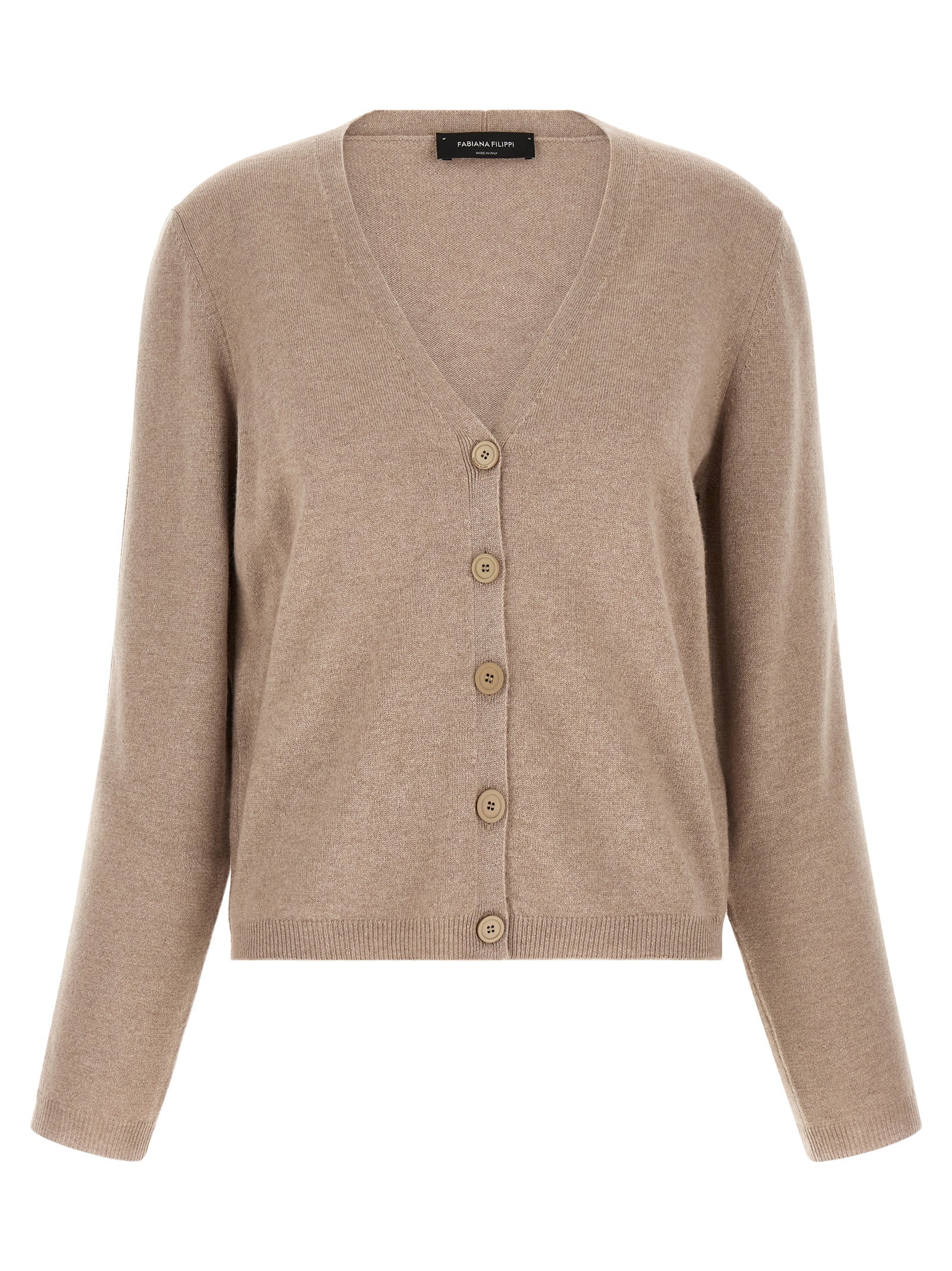 Beige Virgin Wool Cardigan