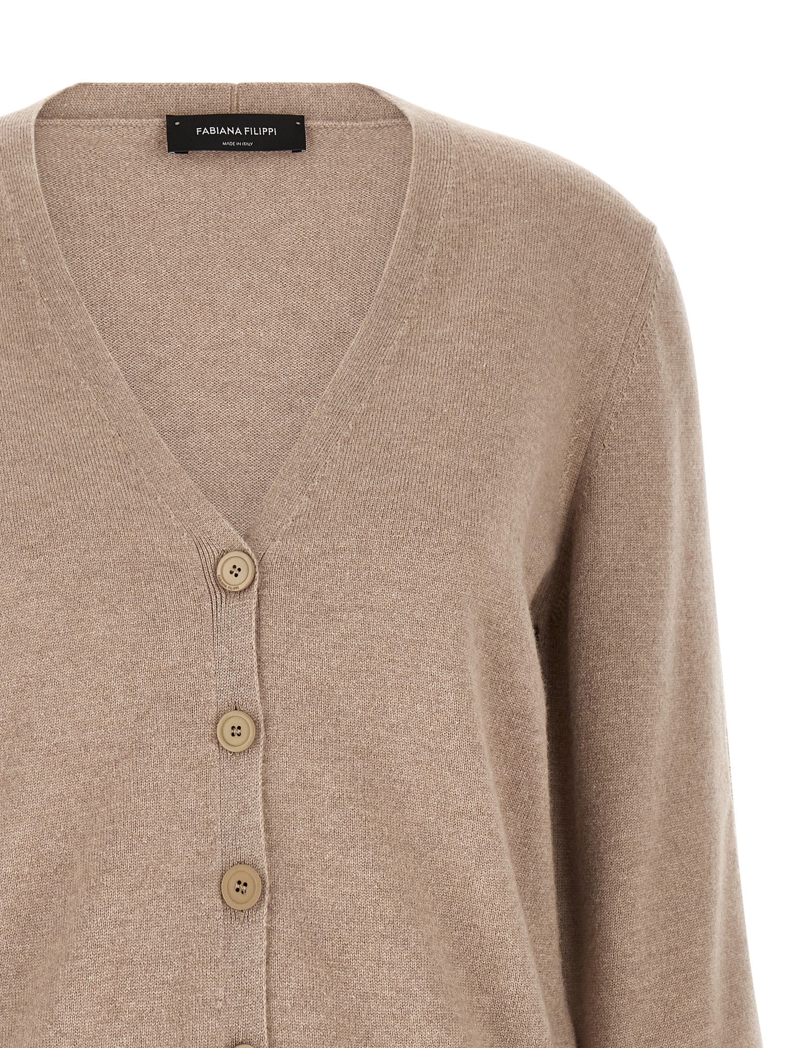 Beige Virgin Wool Cardigan