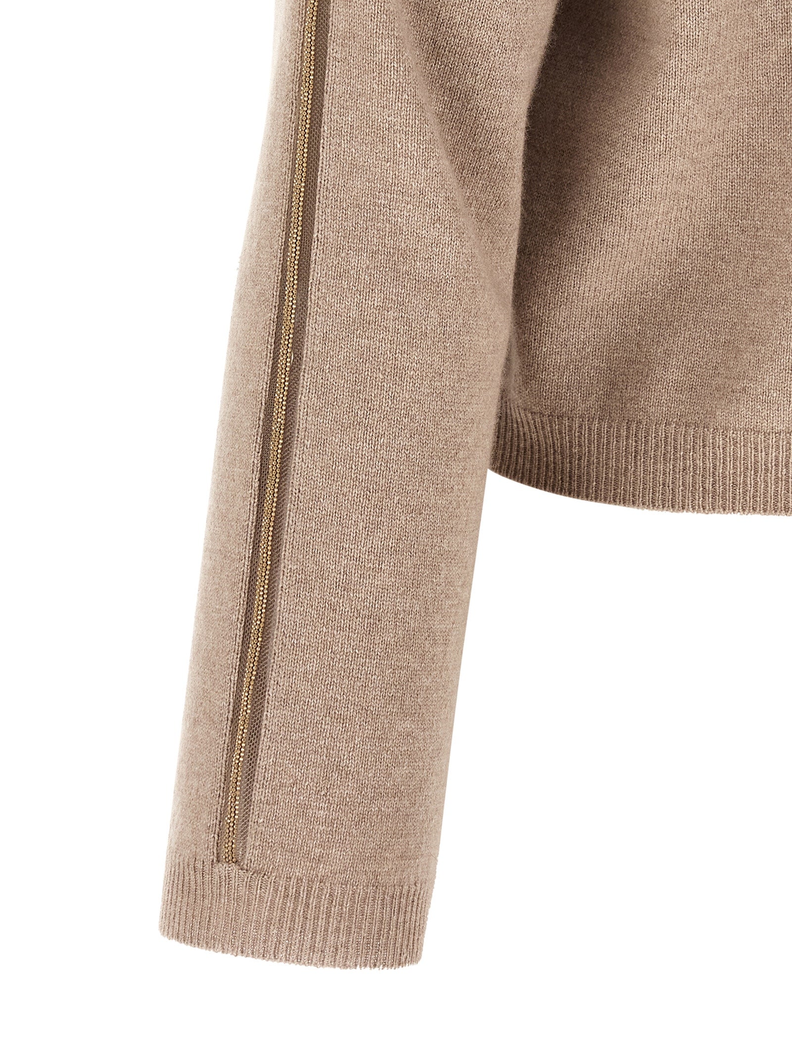 Beige Virgin Wool Cardigan