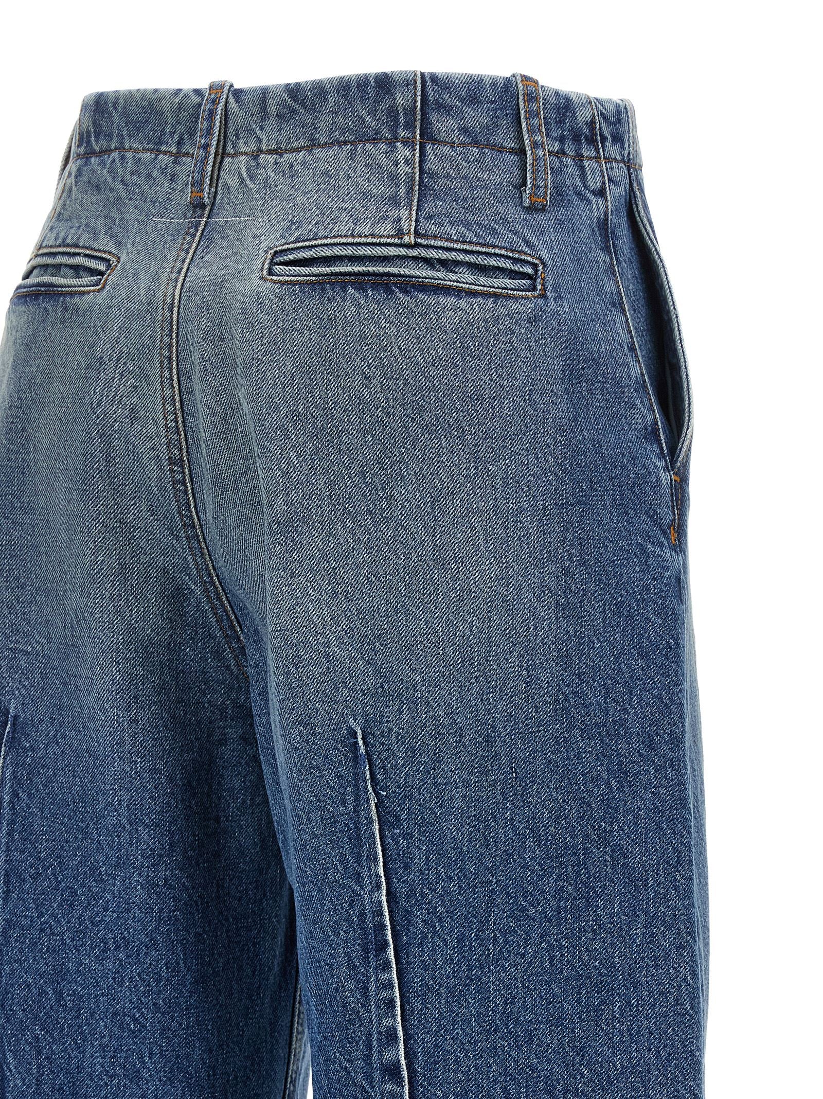 Blue Cotton High-Waisted Jean