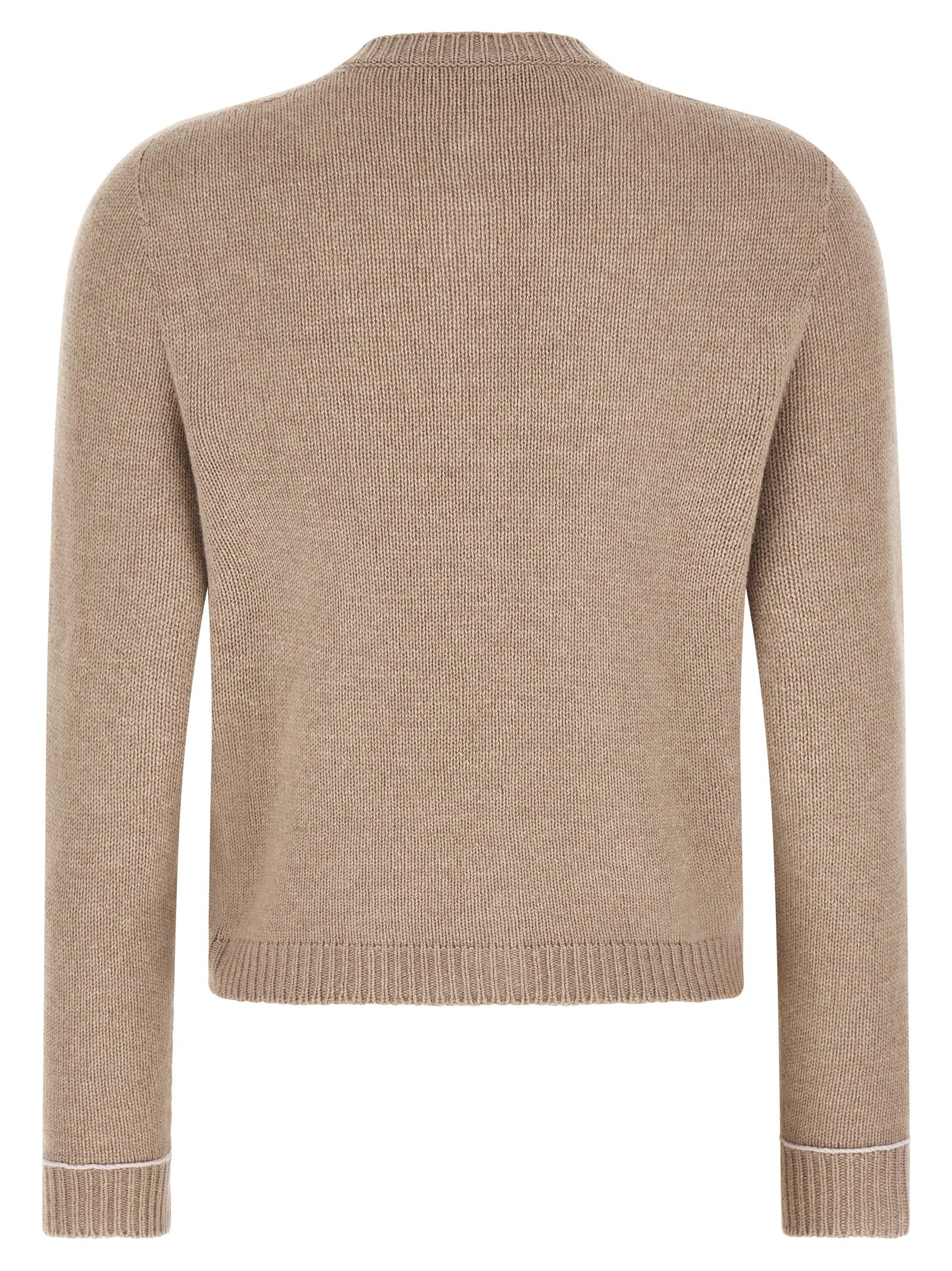 Beige Virgin Wool Cardigan
