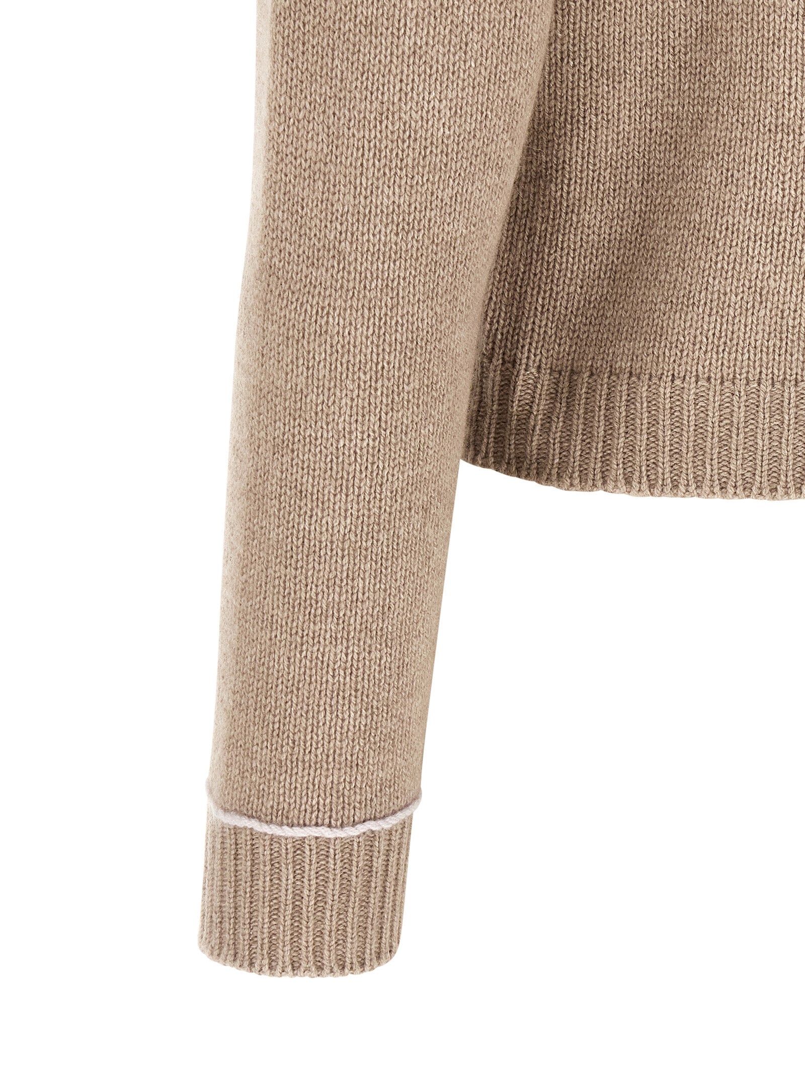 Beige Virgin Wool Cardigan