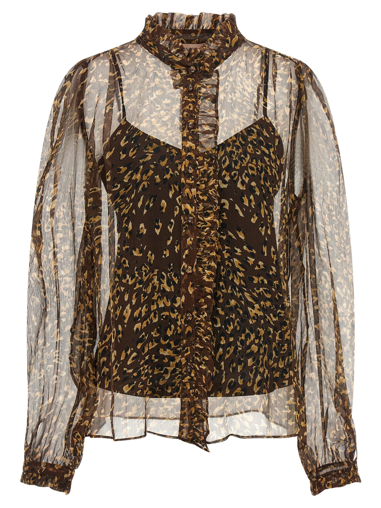 Brown Polyester Blouse