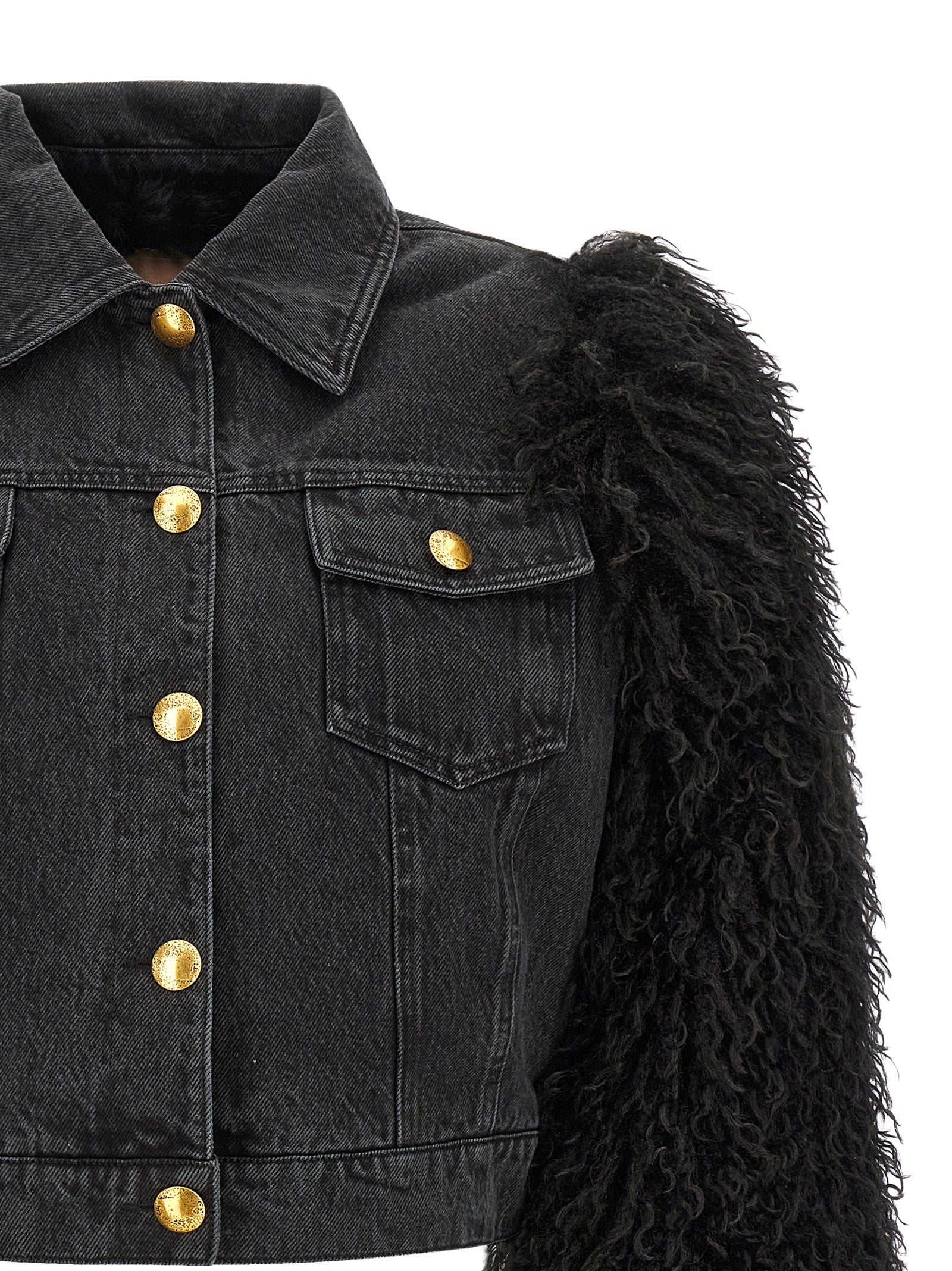 Black Cotton Denim Jacket
