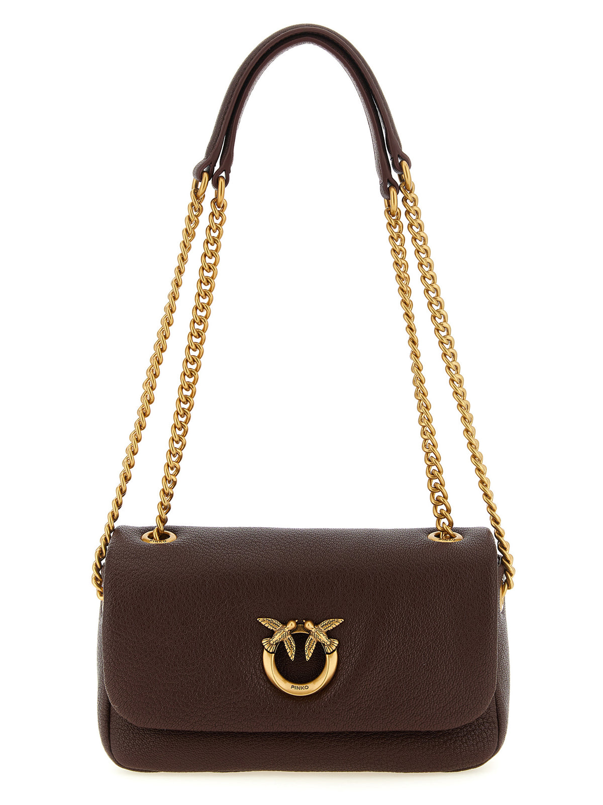 Brown Lamb Leather Shoulder Bag