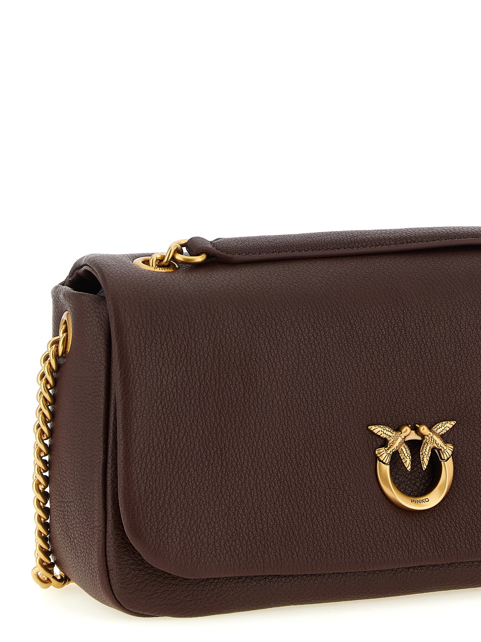 Brown Lamb Leather Shoulder Bag