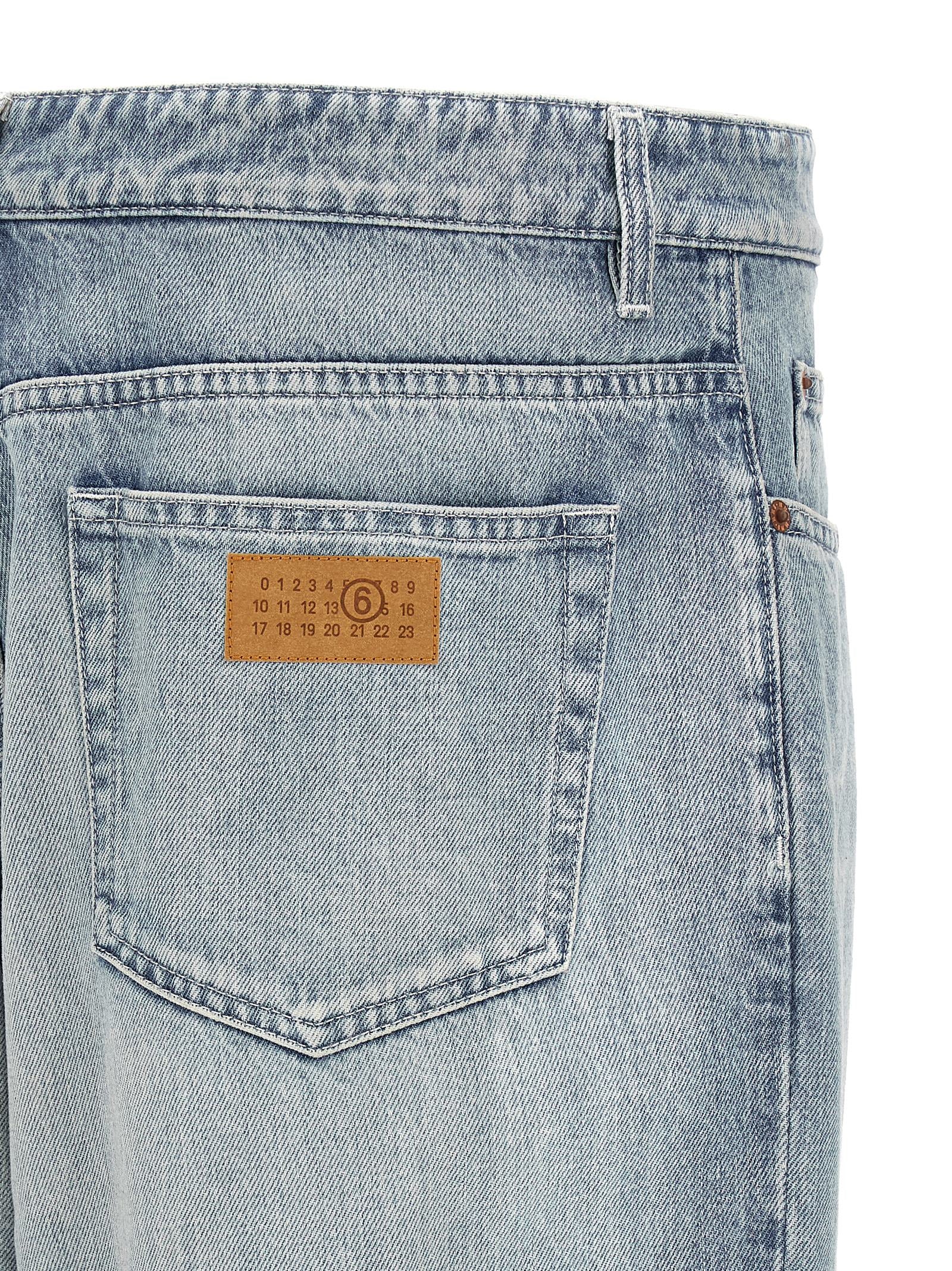 Blue Cotton Straight-Leg Jeans