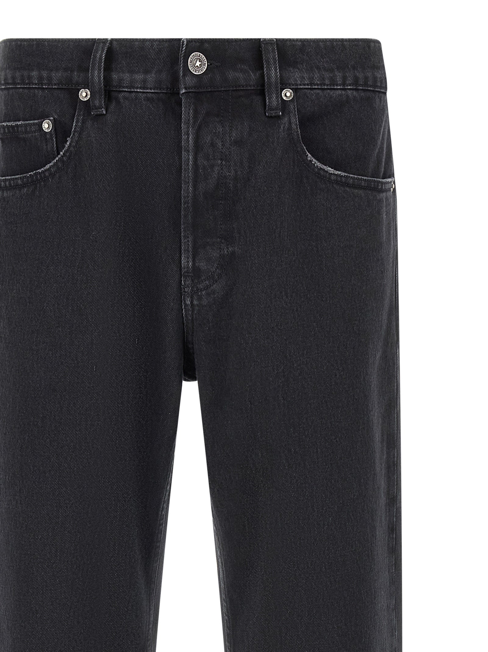 Black Cotton Straight-Leg Jeans