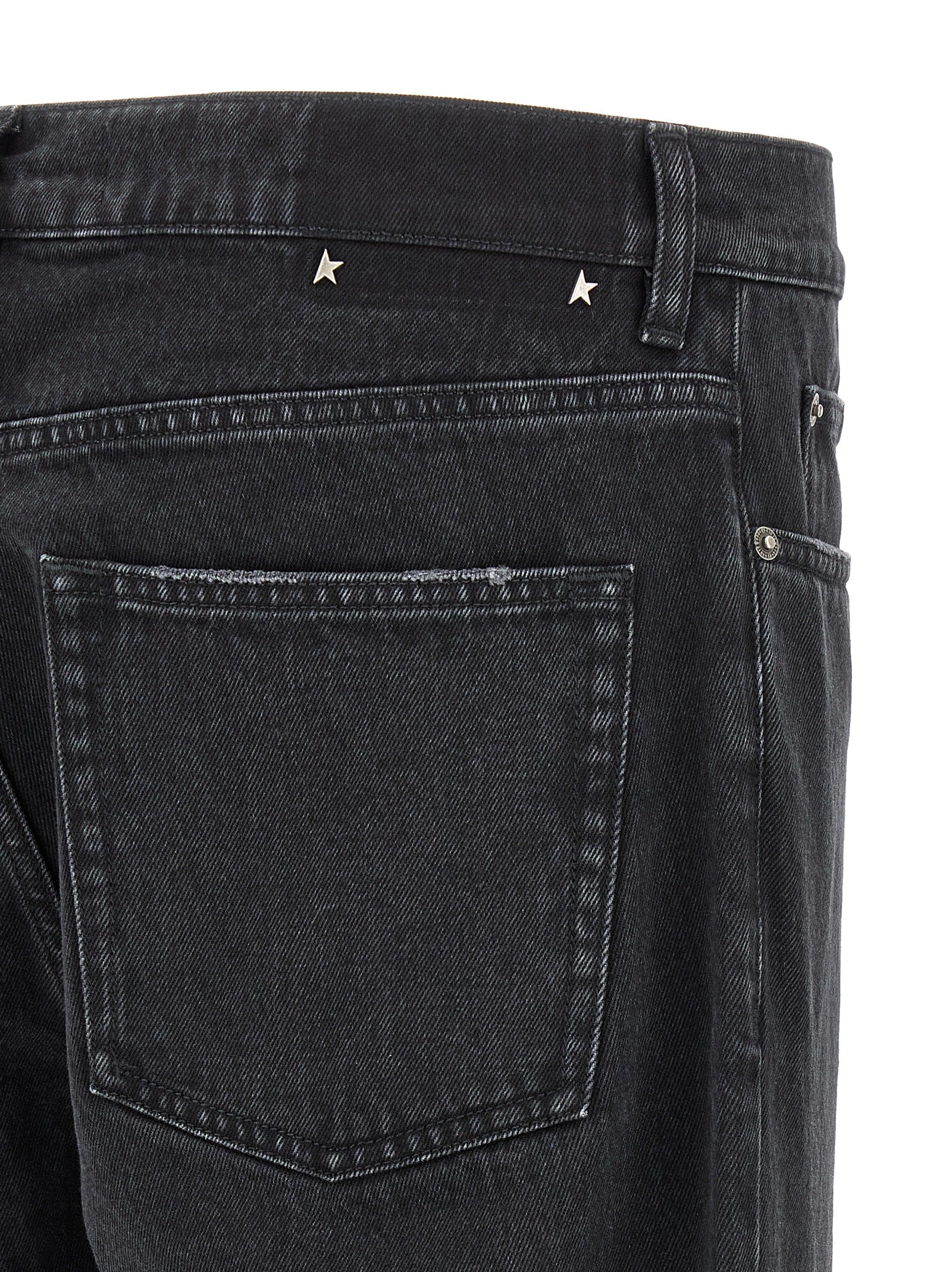 Black Cotton Straight-Leg Jeans