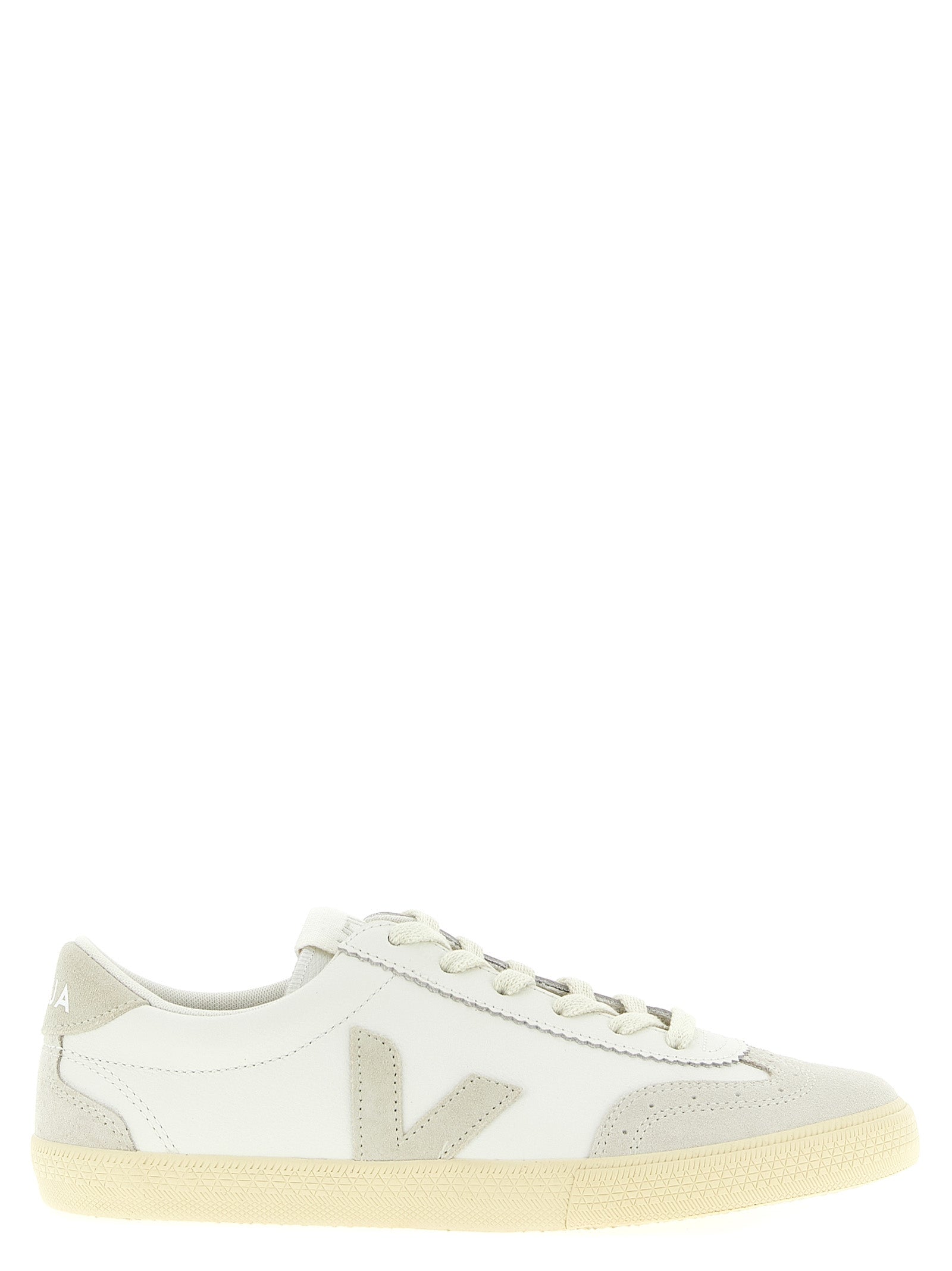 Beige Genuine Leather Low Top Sneakers