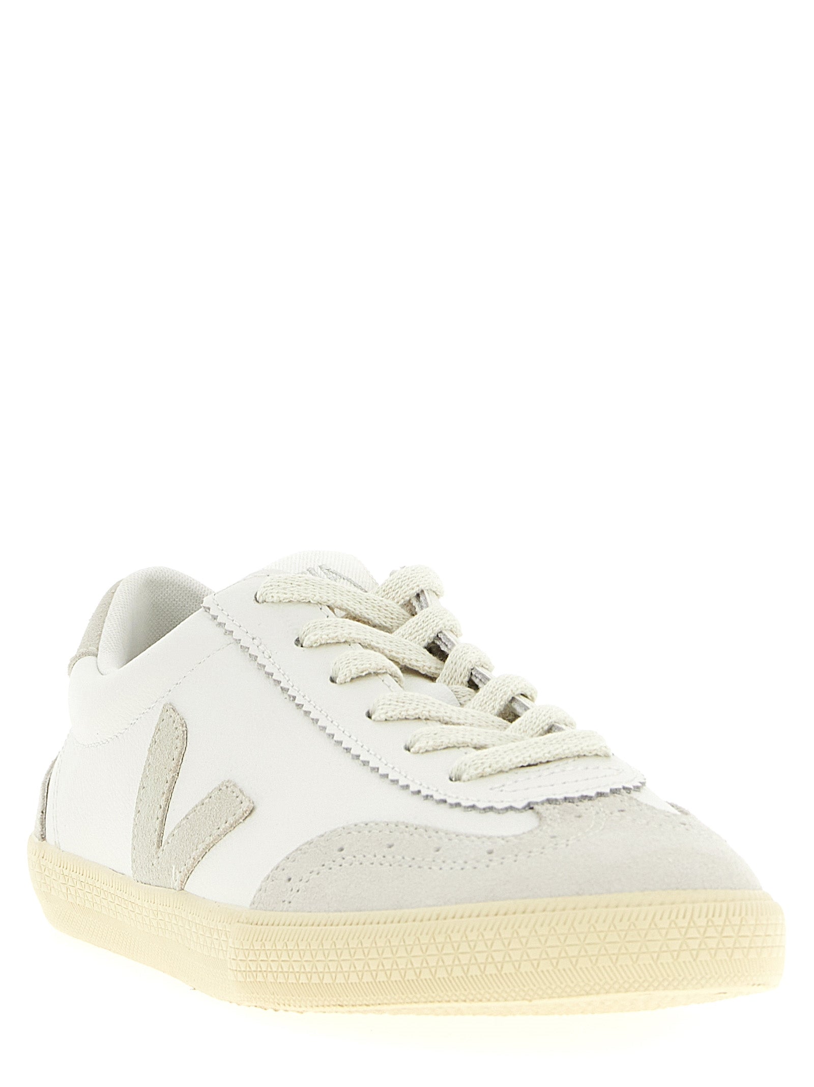 Beige Genuine Leather Low Top Sneakers