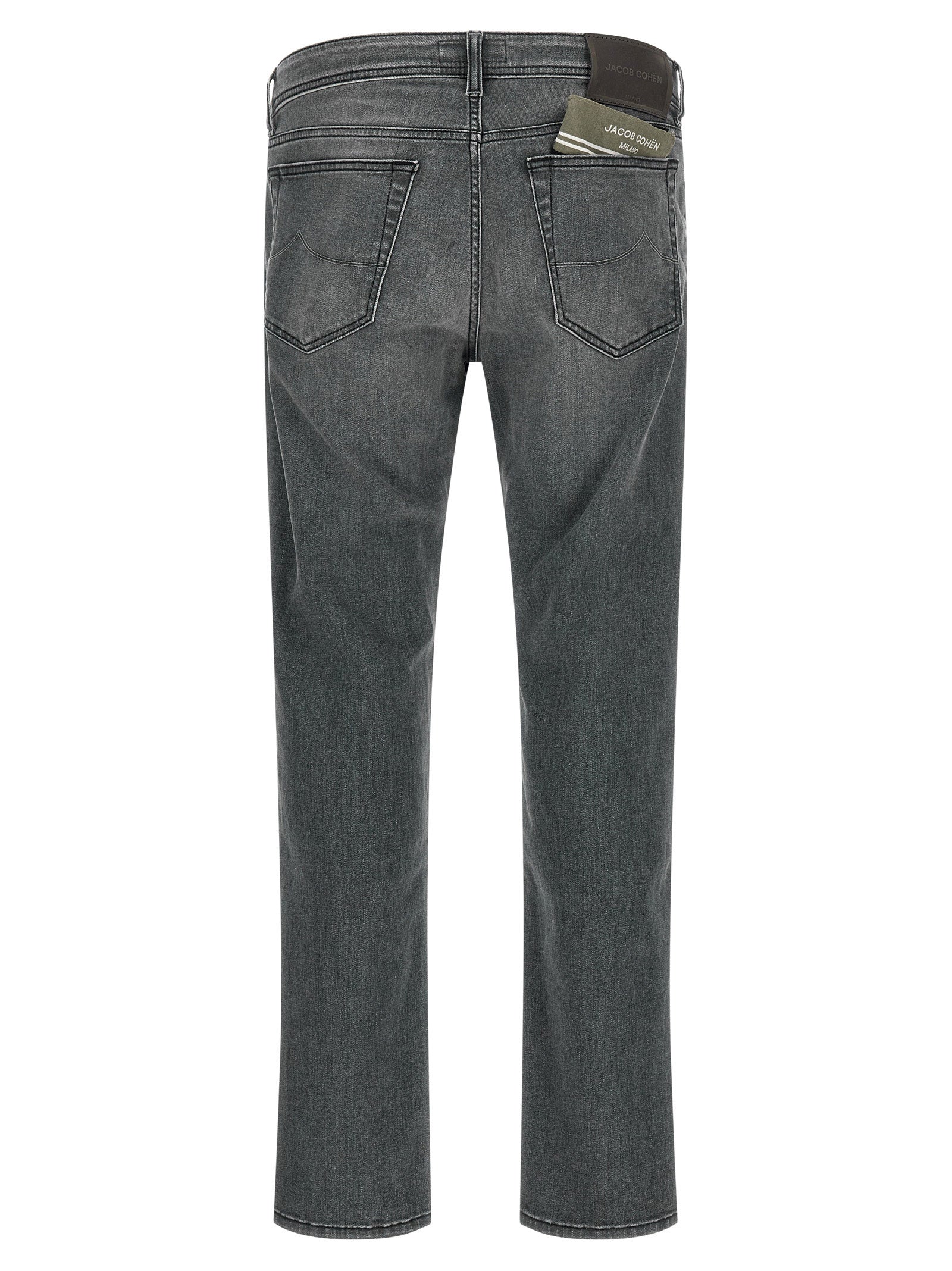 Gray Cotton Slim Fit Jeans