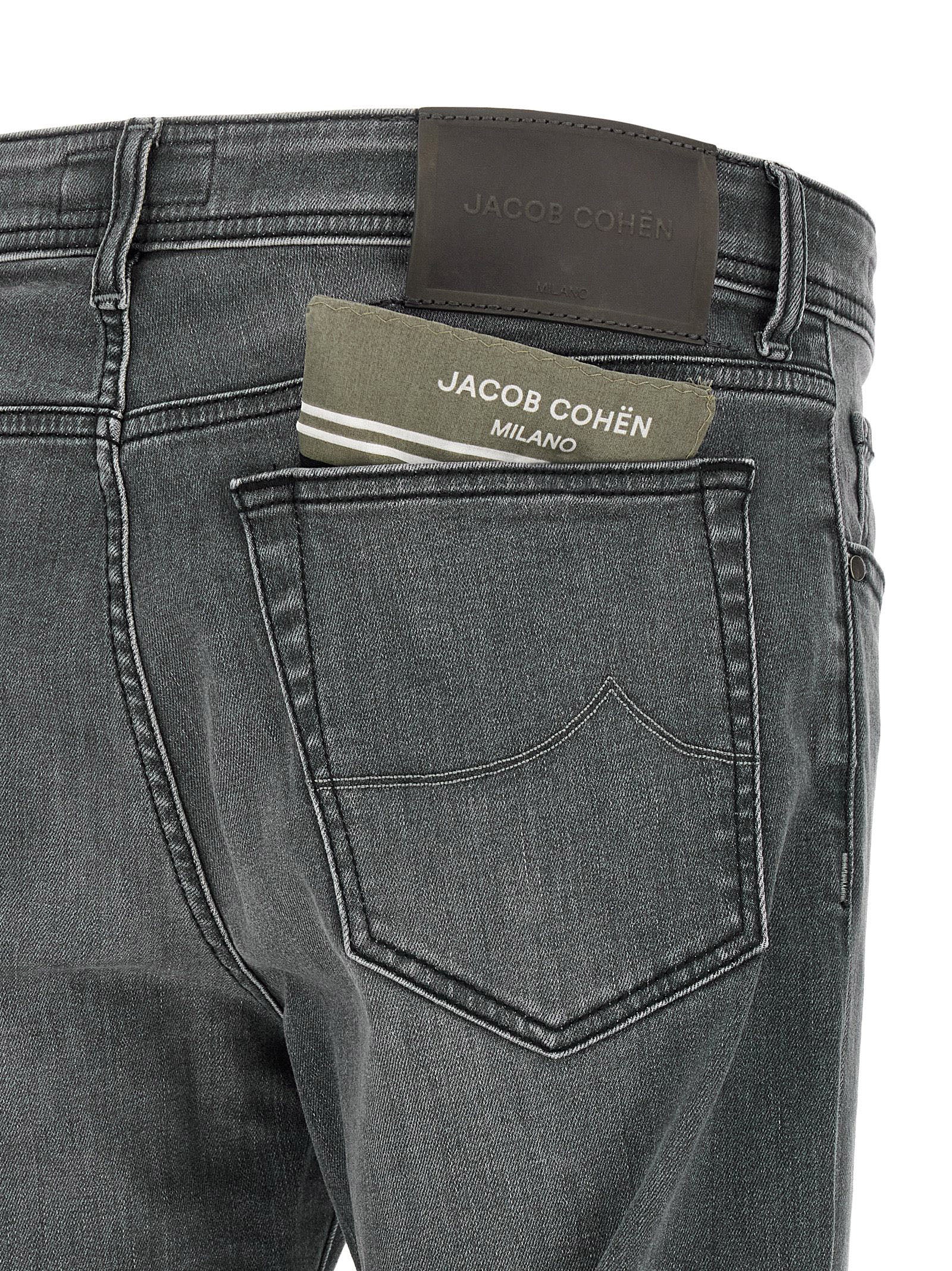 Gray Cotton Slim Fit Jeans