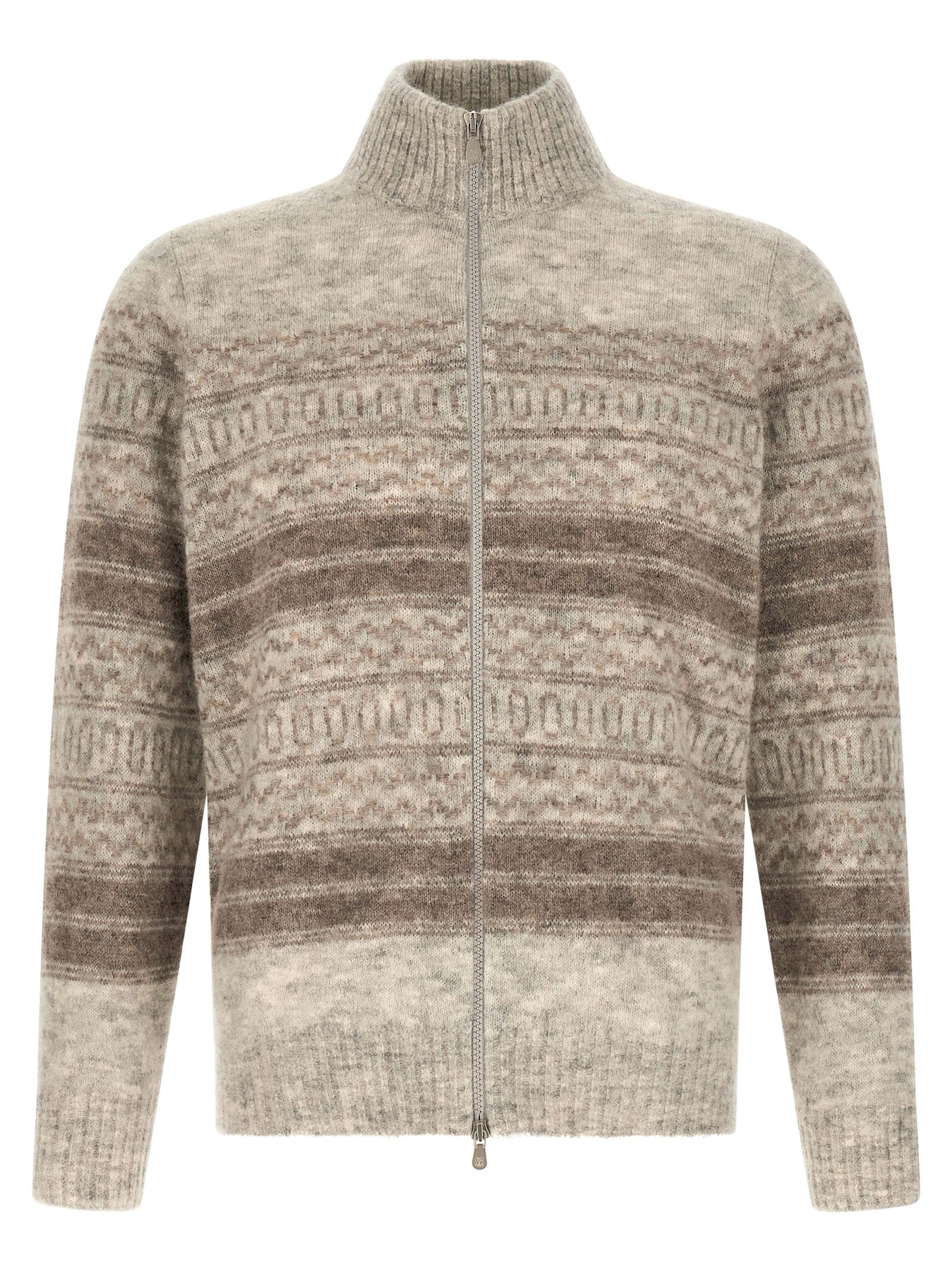 Beige Alpaca Leather Cardigan