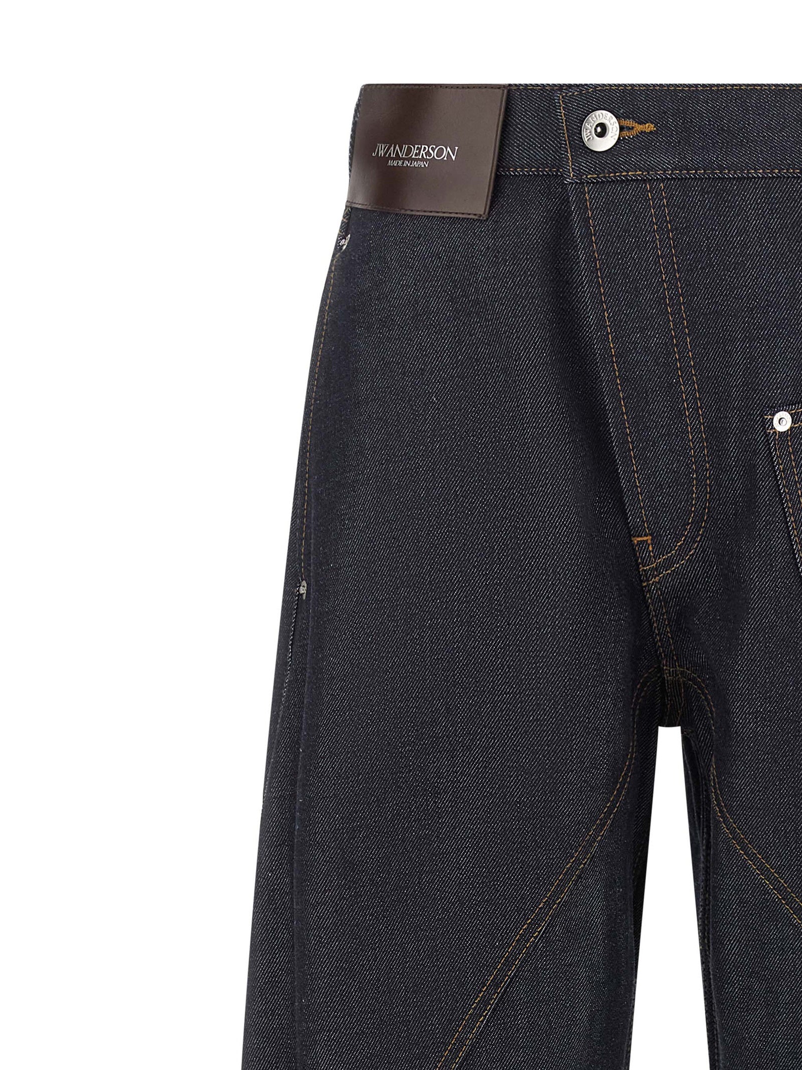 Blue Cotton Straight-Leg Jeans
