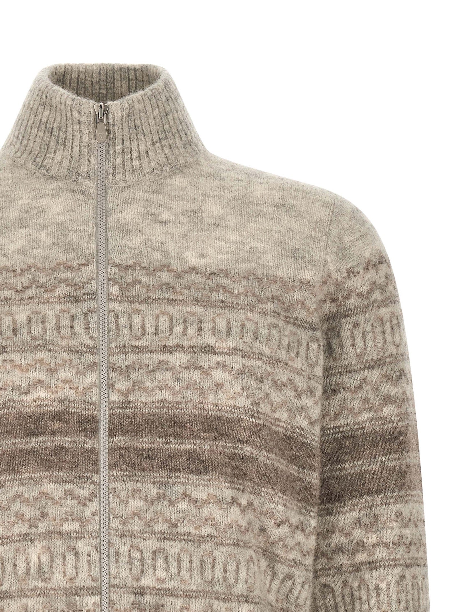 Beige Alpaca Leather Cardigan