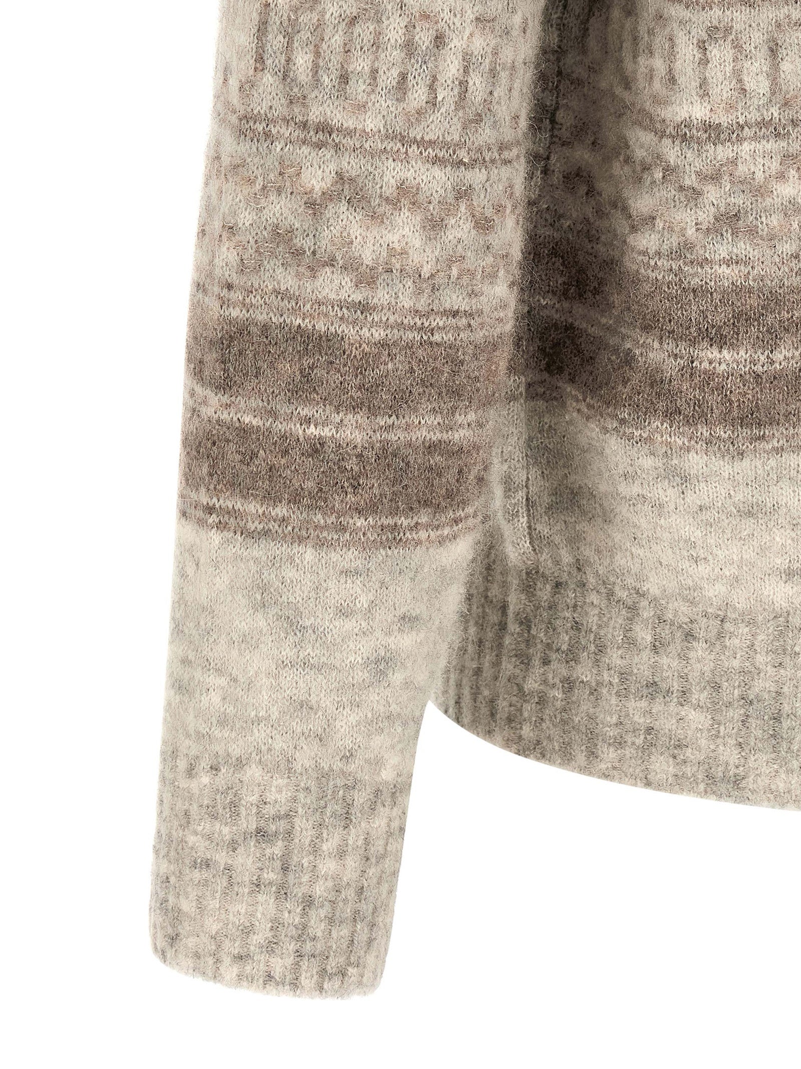 Beige Alpaca Leather Cardigan
