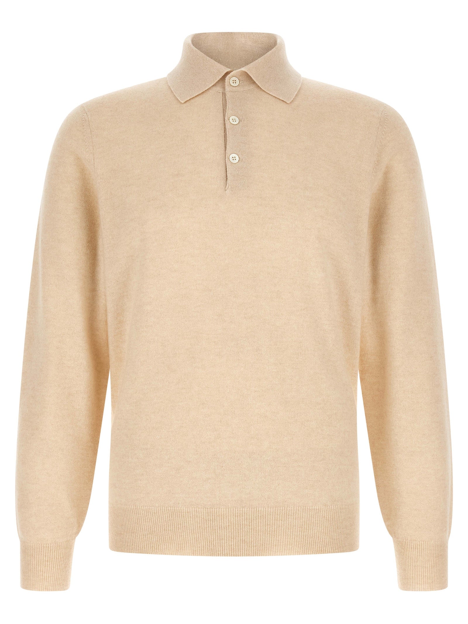 Beige Cashmere Polo Shirt