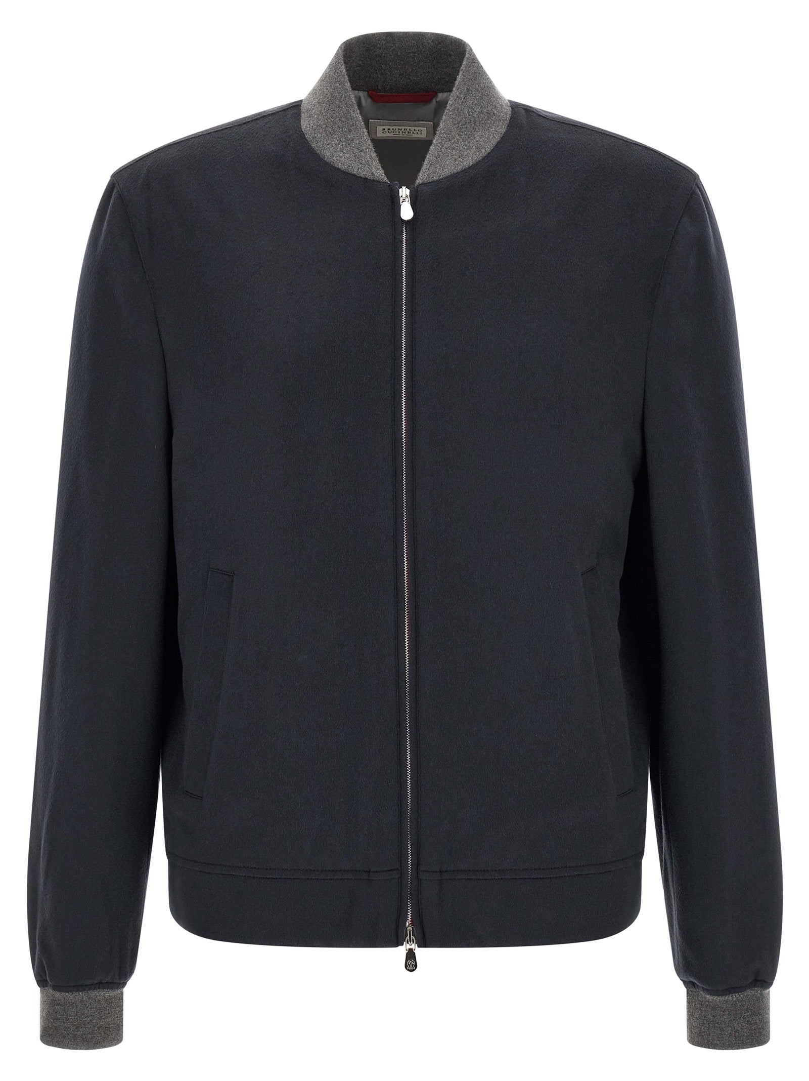 Blue Cashmere Bomber
