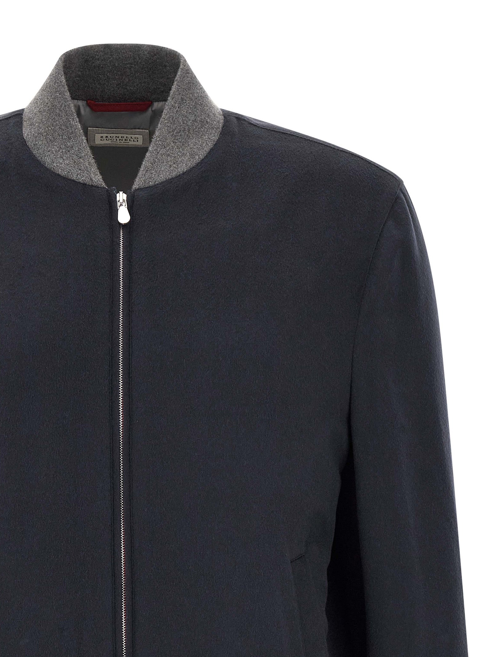 Blue Cashmere Bomber