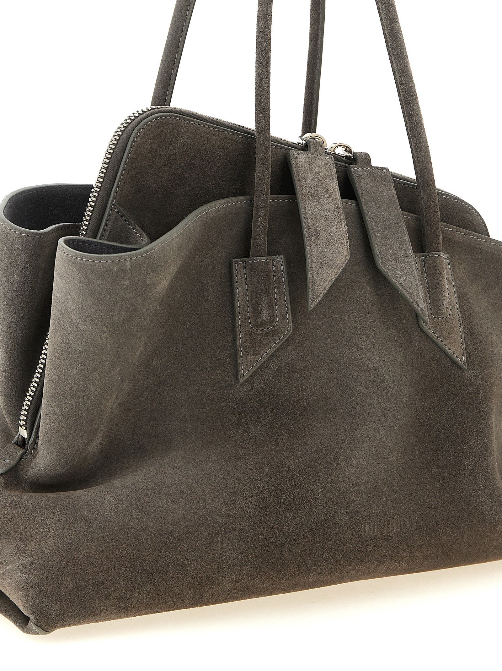 Gray Bovine Leather Shoulder Bag