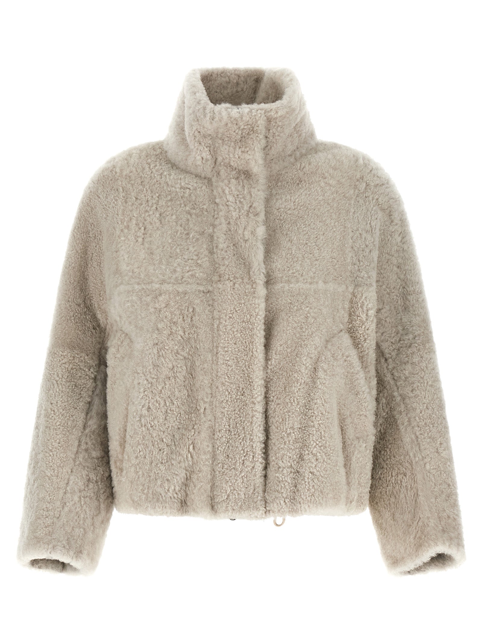 Beige Lamb Leather Full-Length Jacket