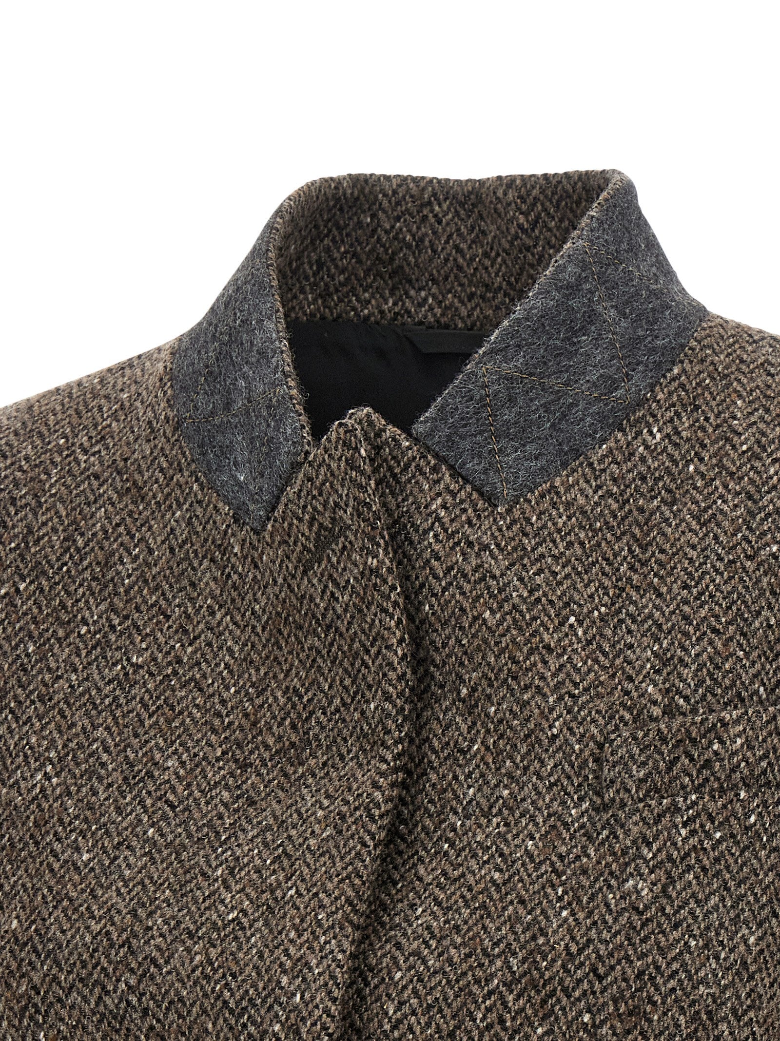 Brown Virgin Wool Sleeveless Jacket