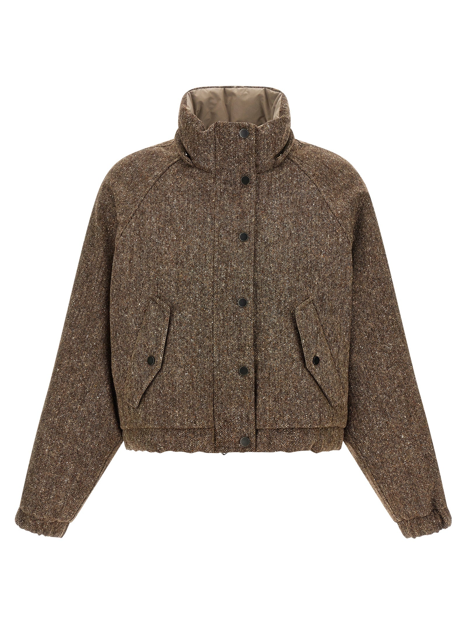 Brown Virgin Wool Full-Length Jacket