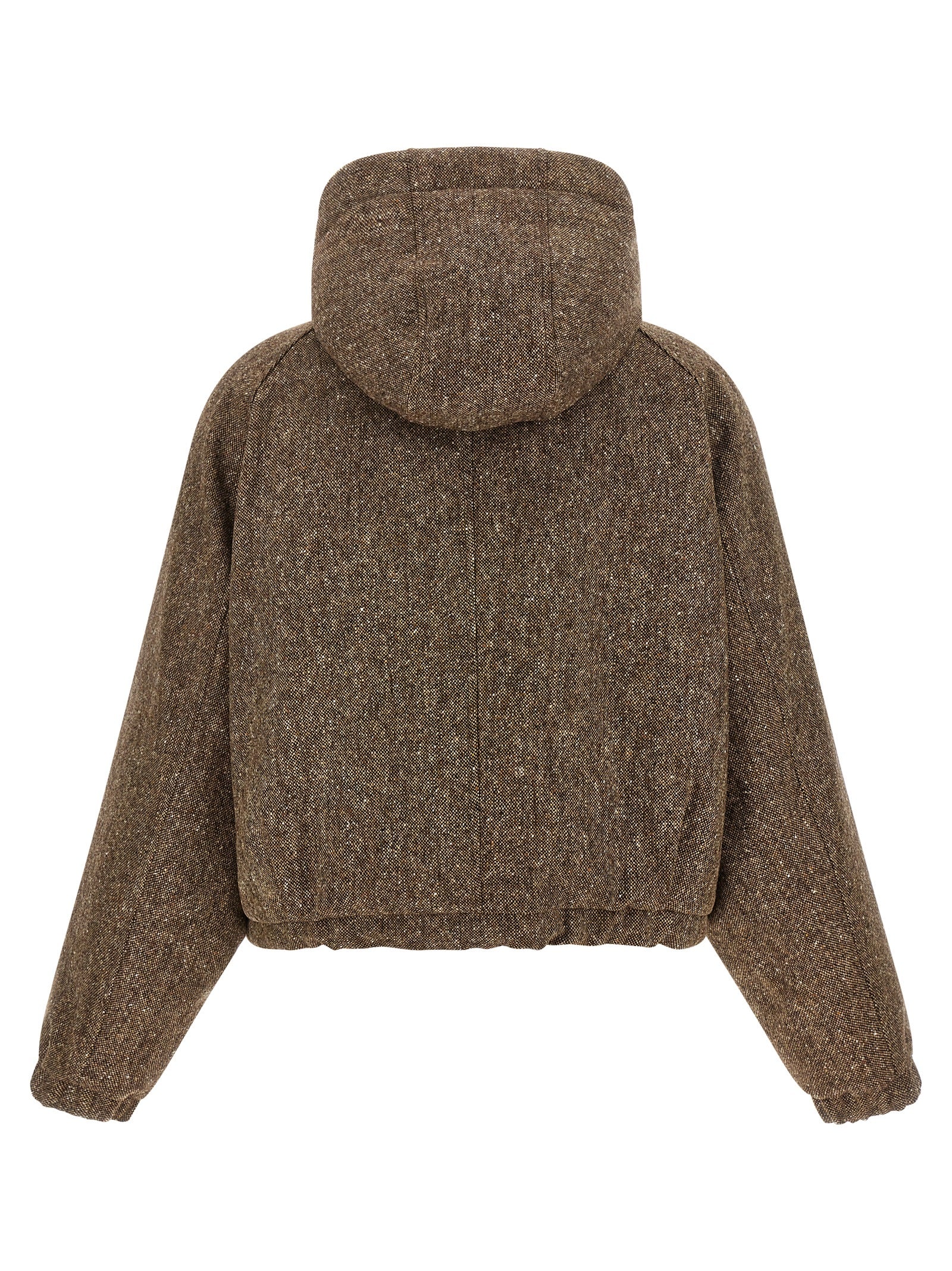 Brown Virgin Wool Full-Length Jacket