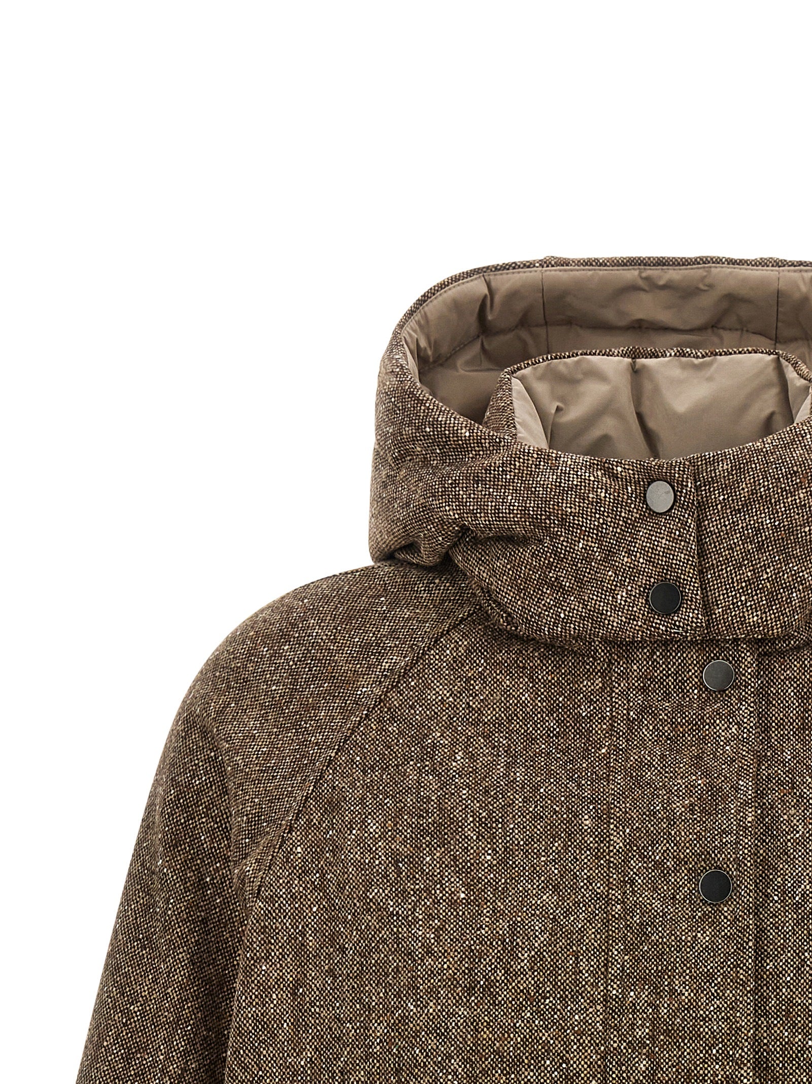 Brown Virgin Wool Full-Length Jacket
