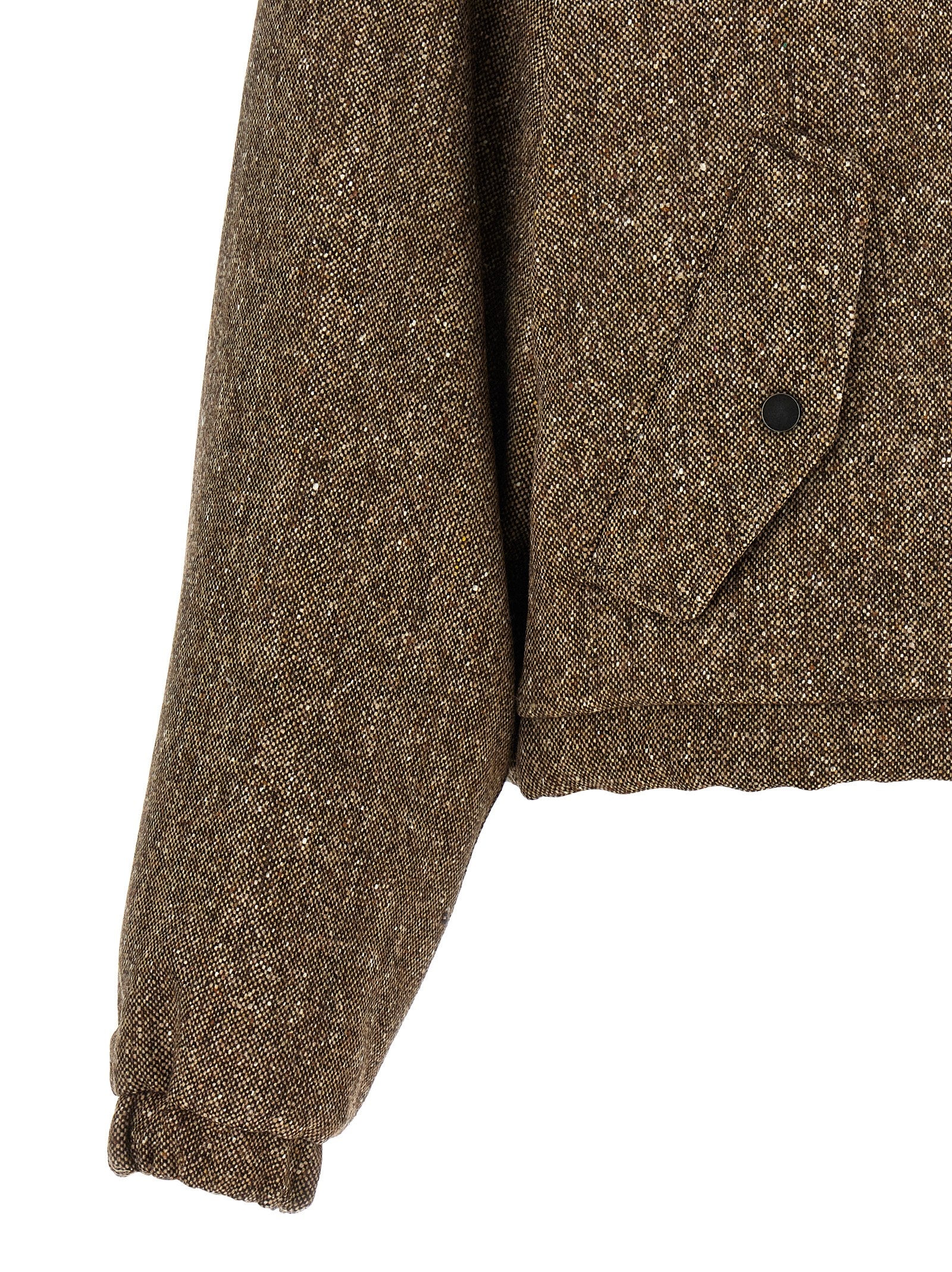 Brown Virgin Wool Full-Length Jacket